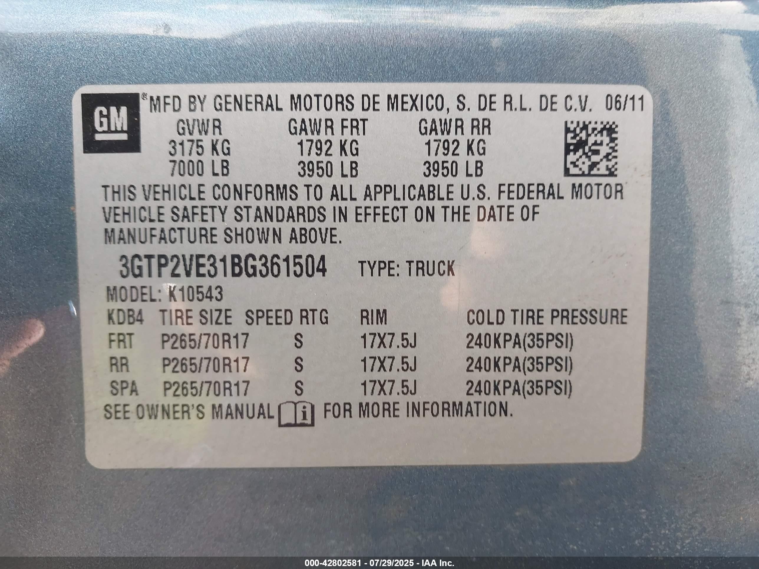 2011 Gmc Sierra 1500 Sle Green vin: 3GTP2VE31BG361504