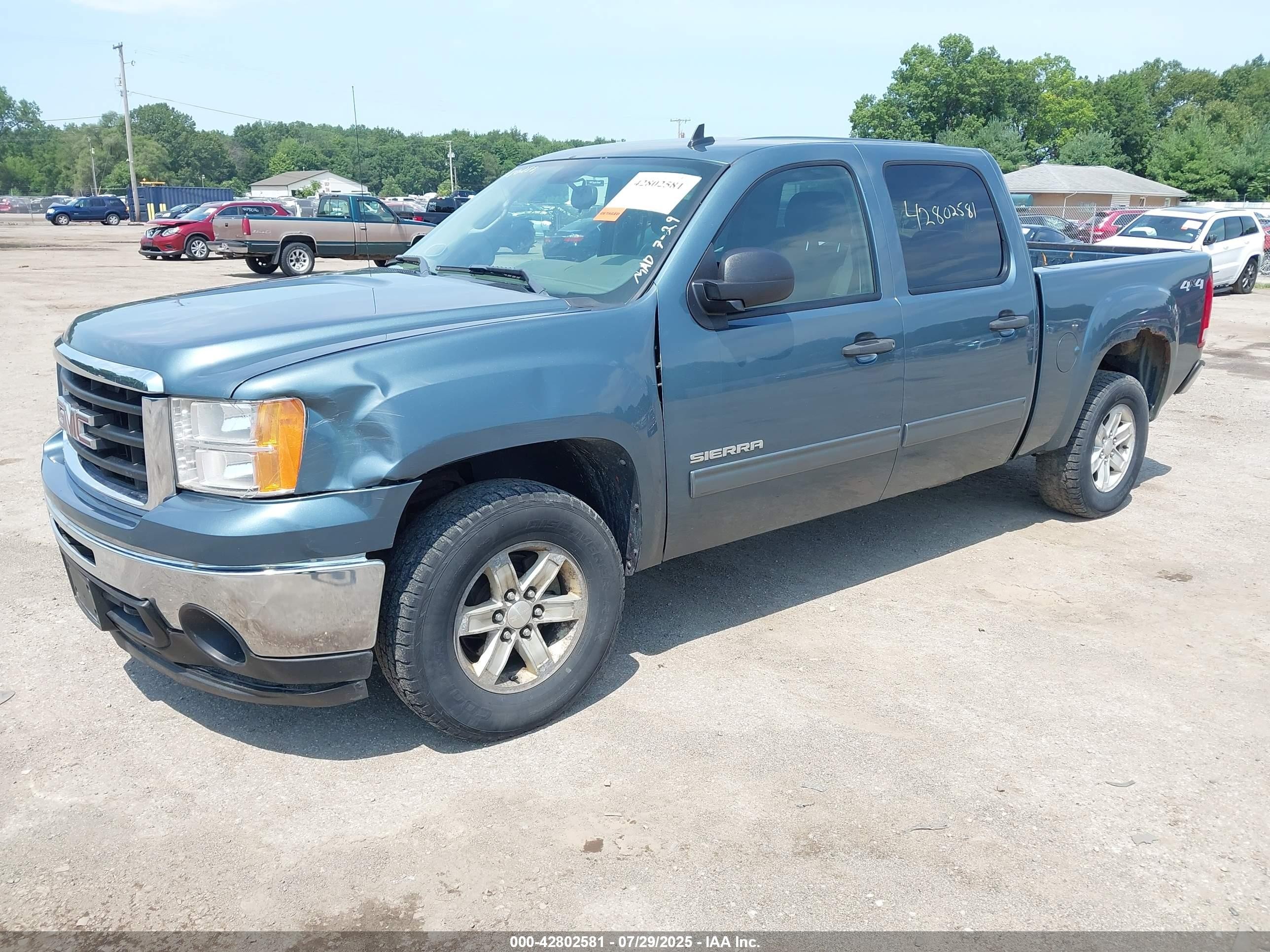 2011 Gmc Sierra 1500 Sle Green vin: 3GTP2VE31BG361504
