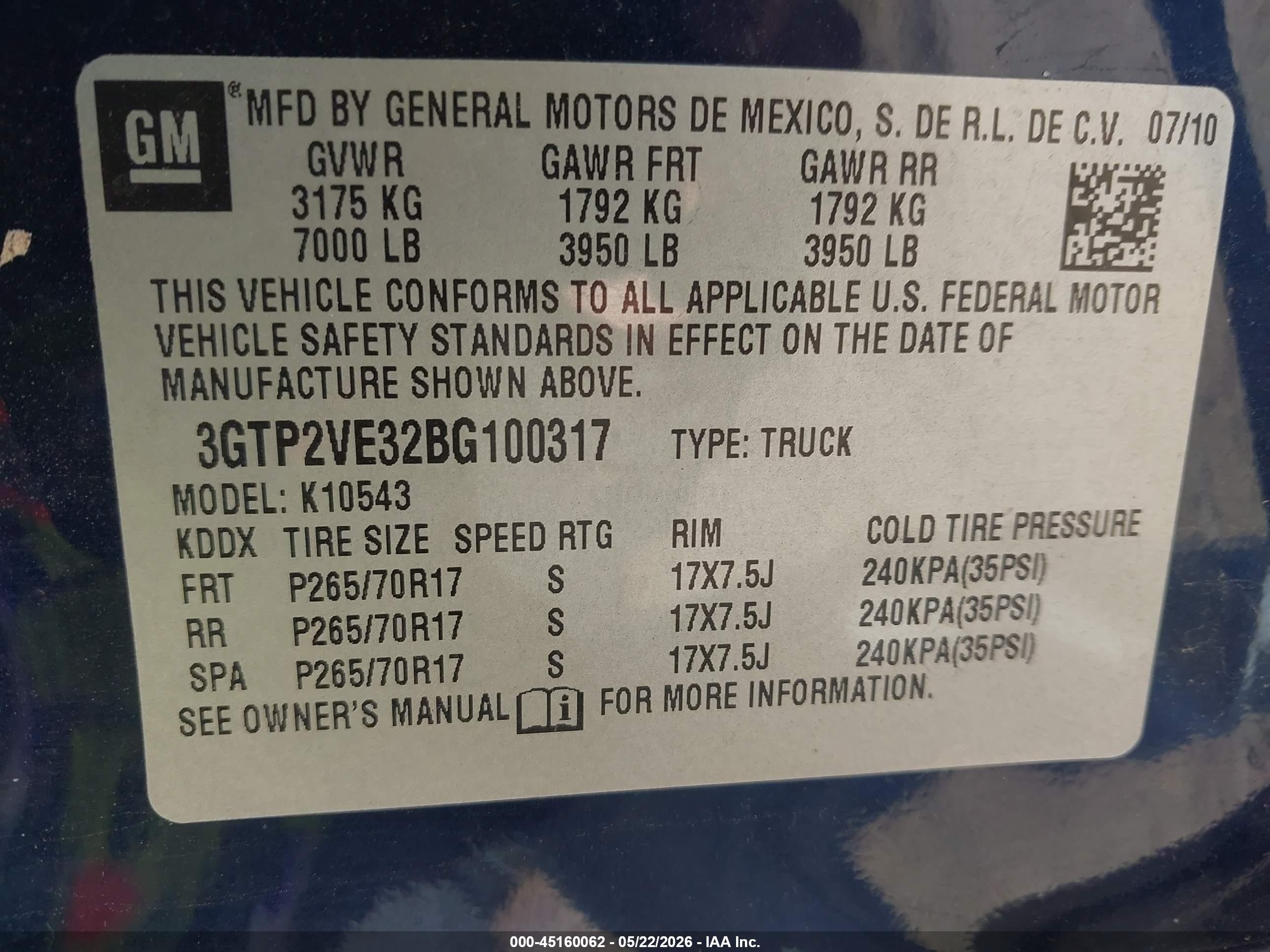 2011 Gmc Sierra 1500 Sle Blue vin: 3GTP2VE32BG100317