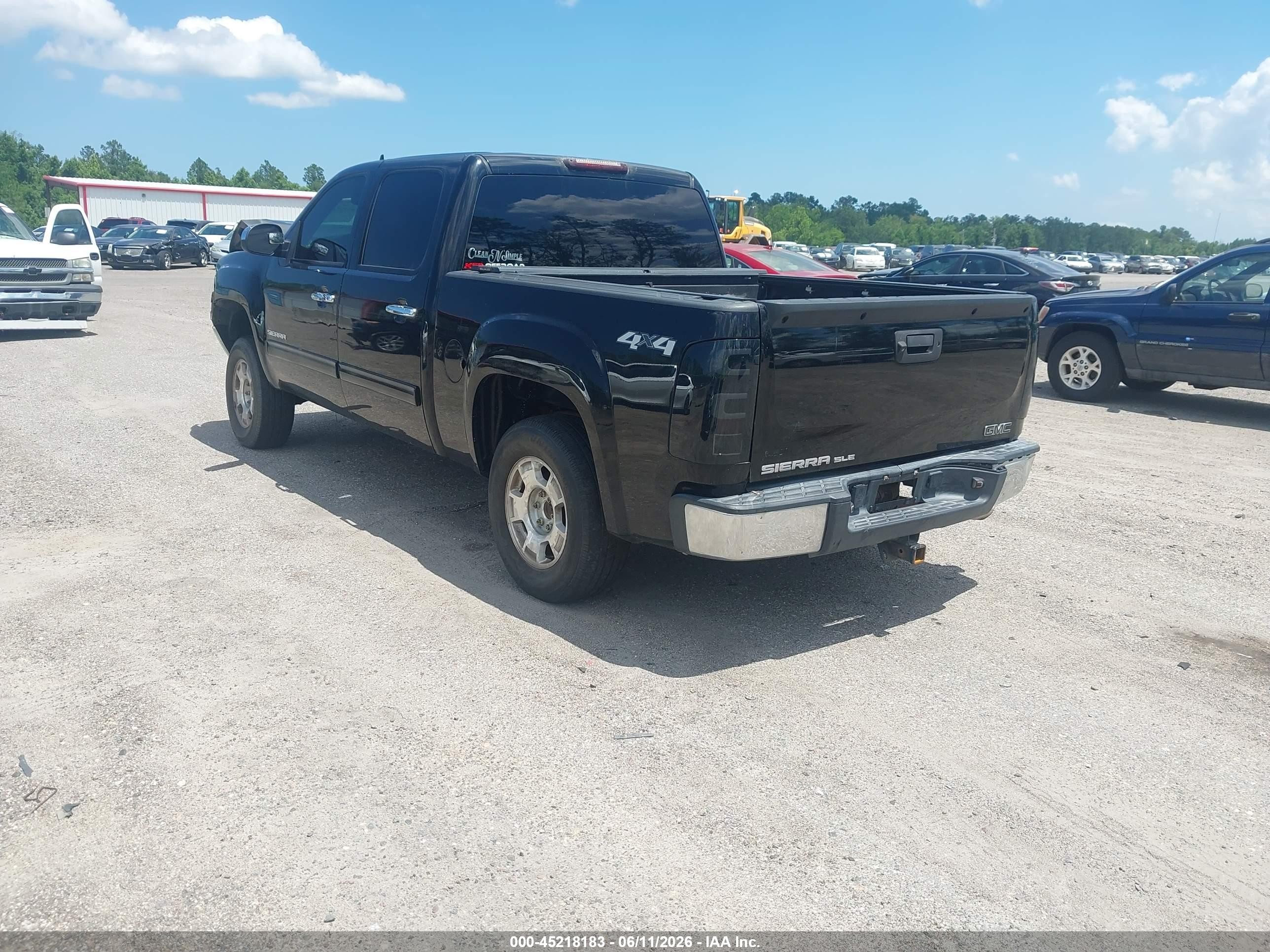 2011 Gmc Sierra 1500 Sle Black vin: 3GTP2VE33BG251554