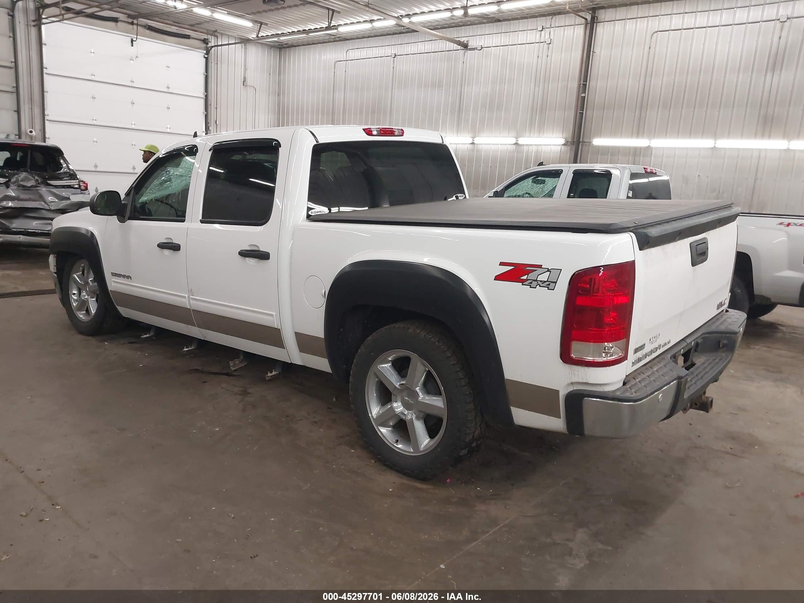 2011 Gmc Sierra 1500 Sle White vin: 3GTP2VE34BG219373