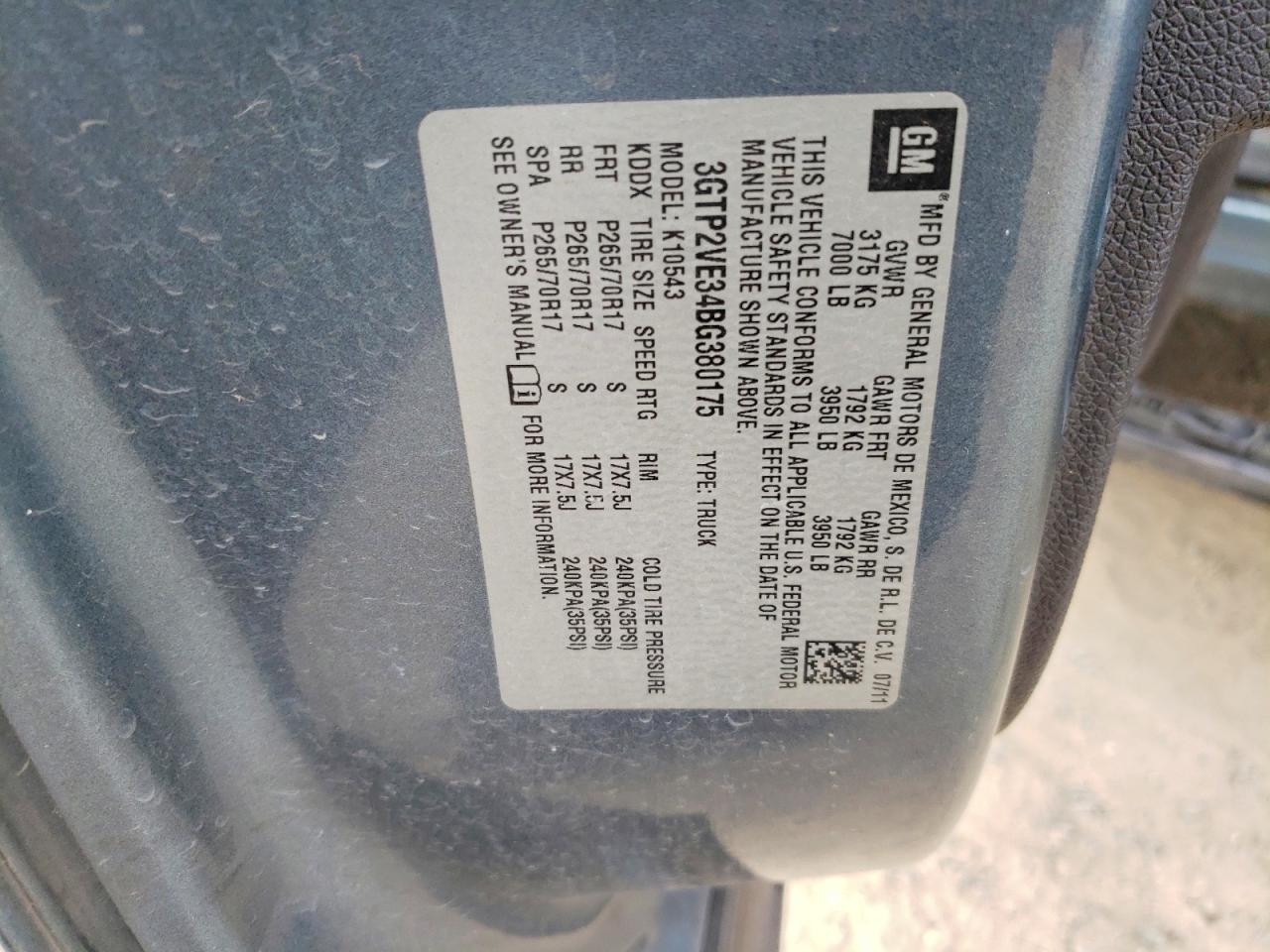 2011 Gmc Sierra K1500 Sle Blue vin: 3GTP2VE34BG380175