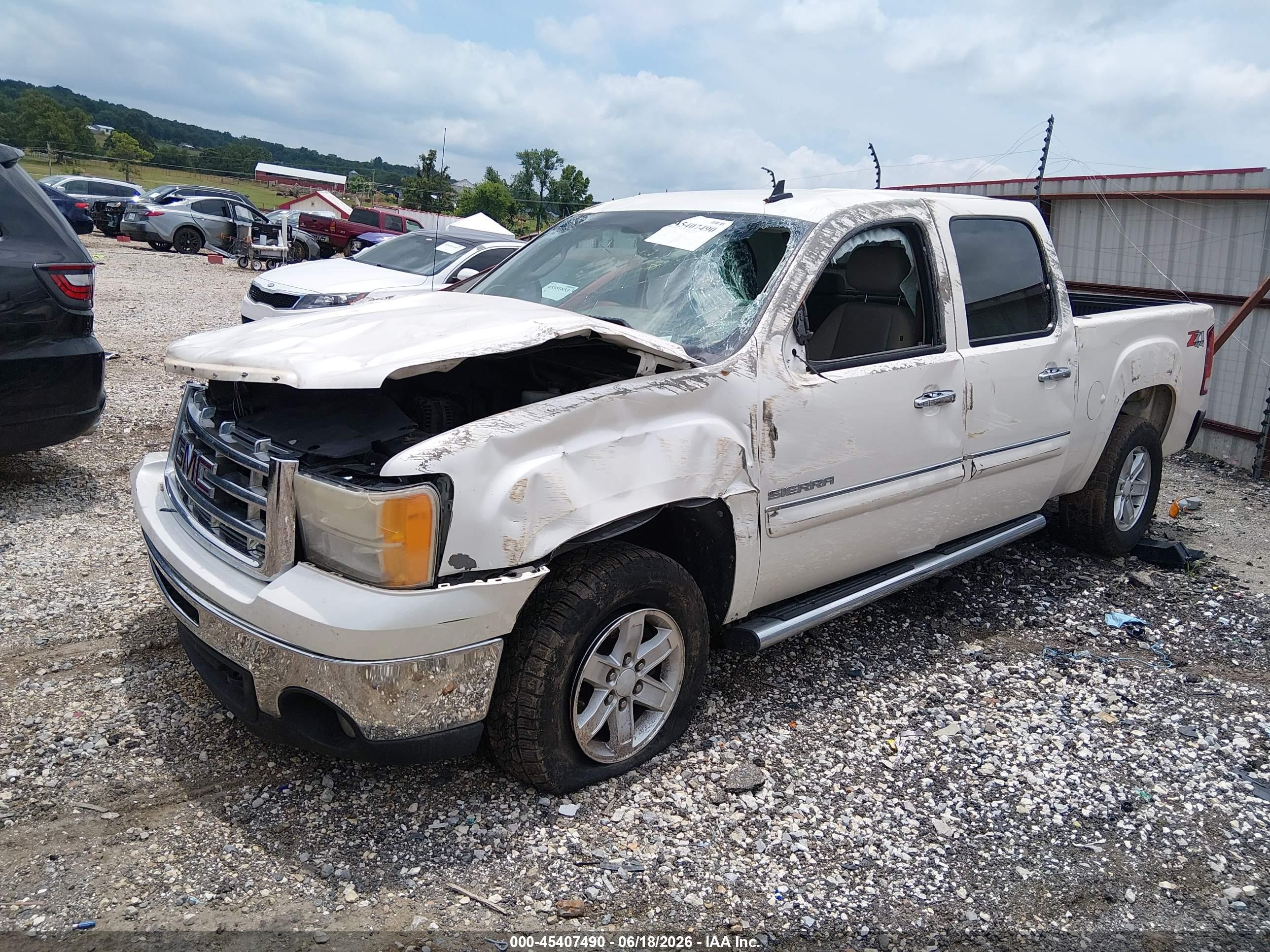 2011 Gmc Sierra 1500 Sle White vin: 3GTP2VE34BG385957