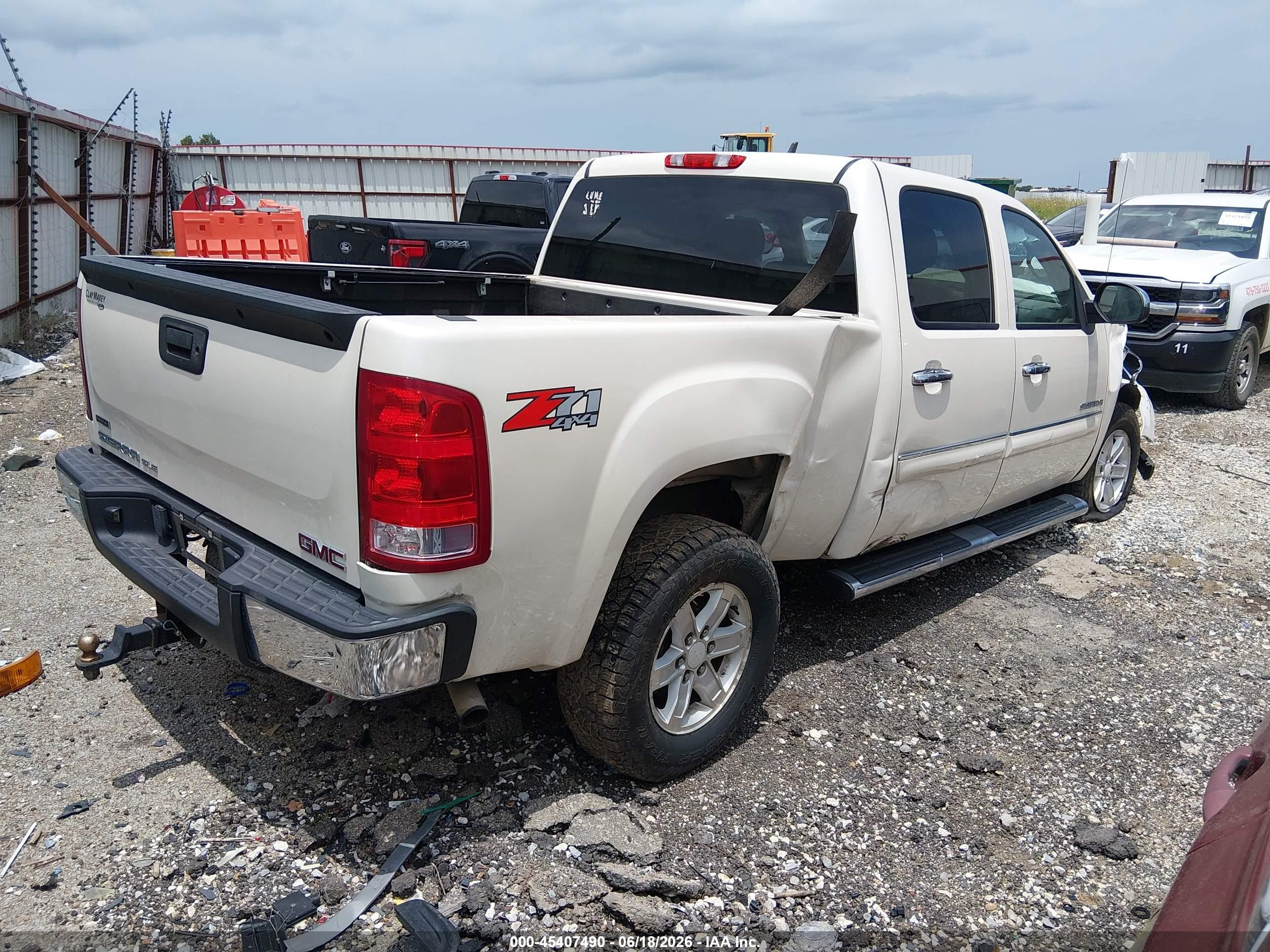 2011 Gmc Sierra 1500 Sle White vin: 3GTP2VE34BG385957