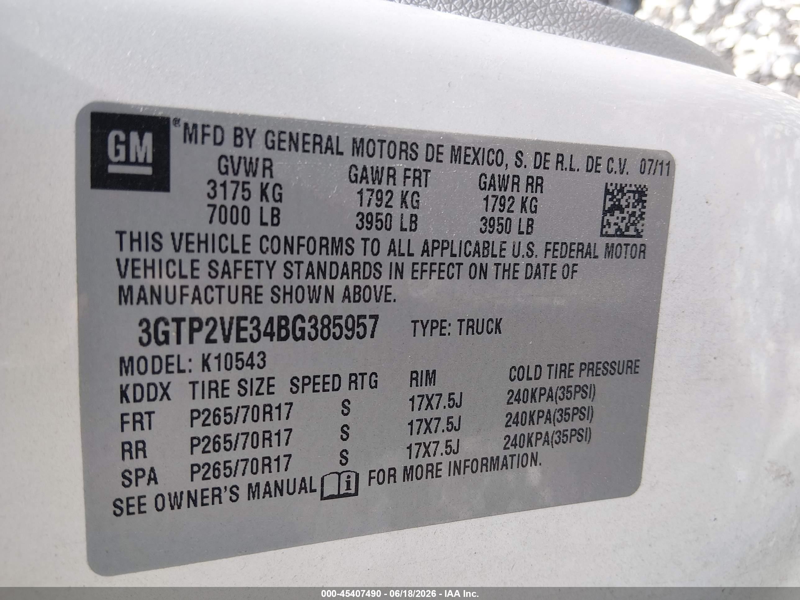 2011 Gmc Sierra 1500 Sle White vin: 3GTP2VE34BG385957
