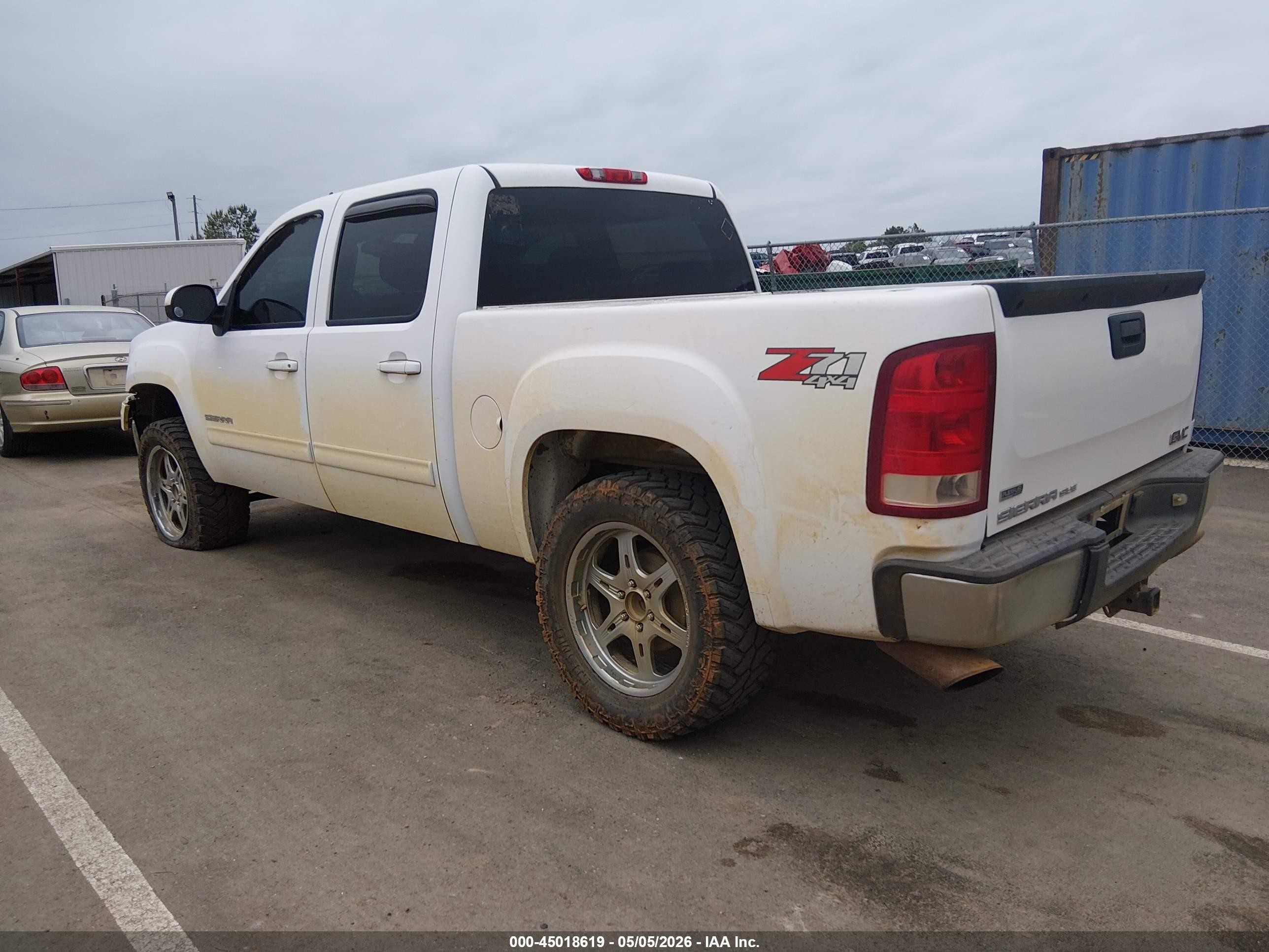 2011 Gmc Sierra 1500 Sle White vin: 3GTP2VE37BG180097
