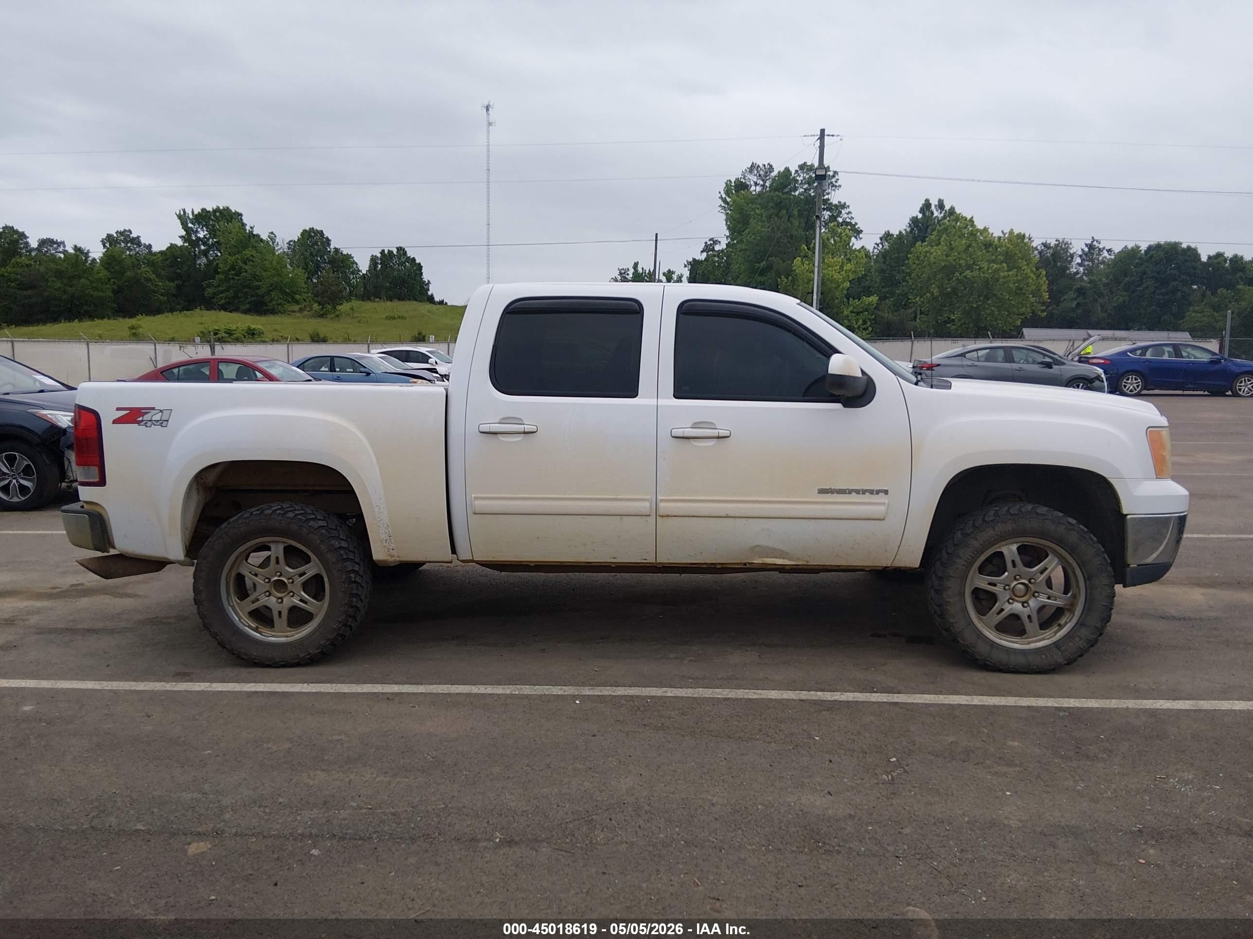 2011 Gmc Sierra 1500 Sle White vin: 3GTP2VE37BG180097