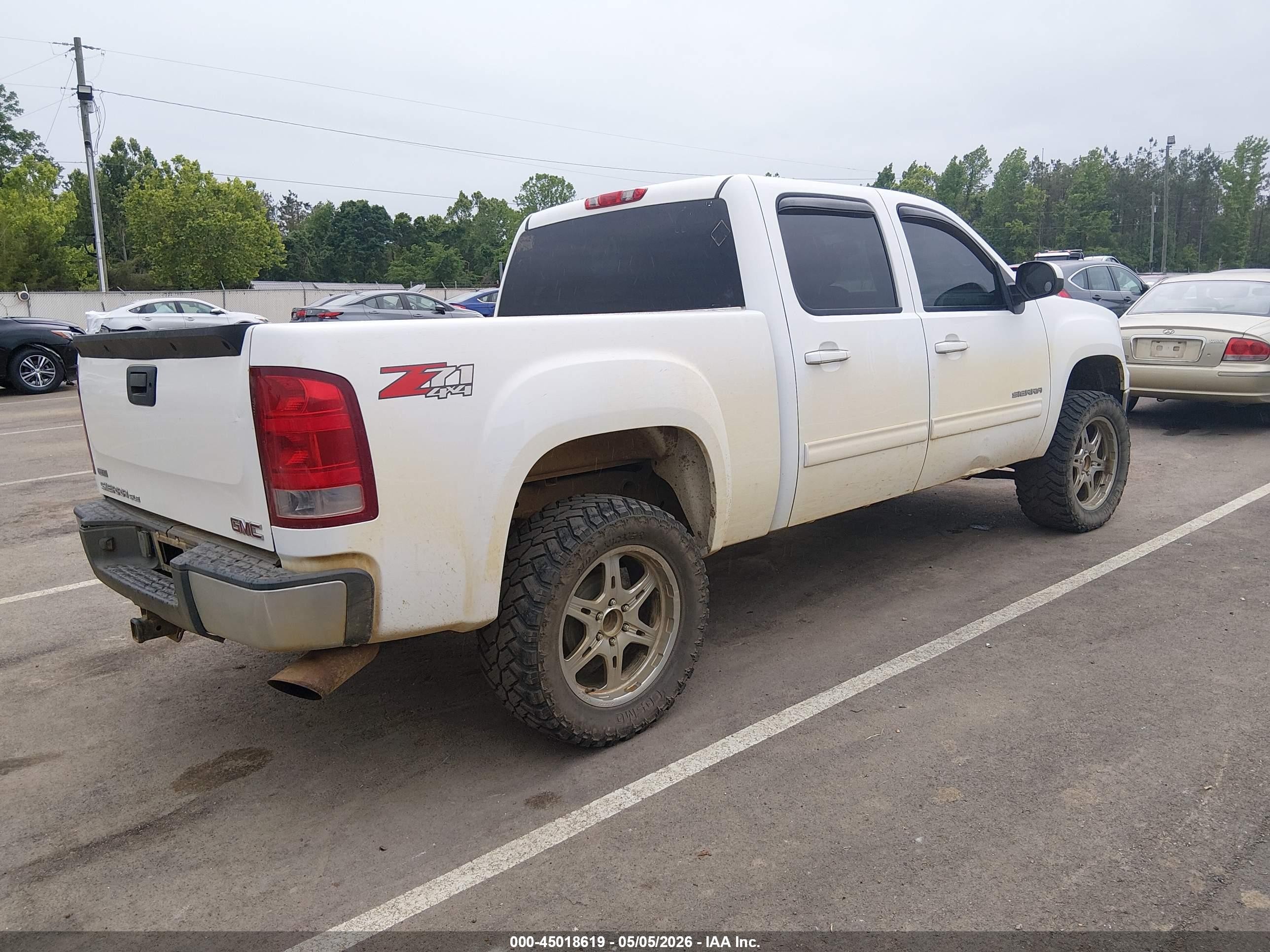 2011 Gmc Sierra 1500 Sle White vin: 3GTP2VE37BG180097