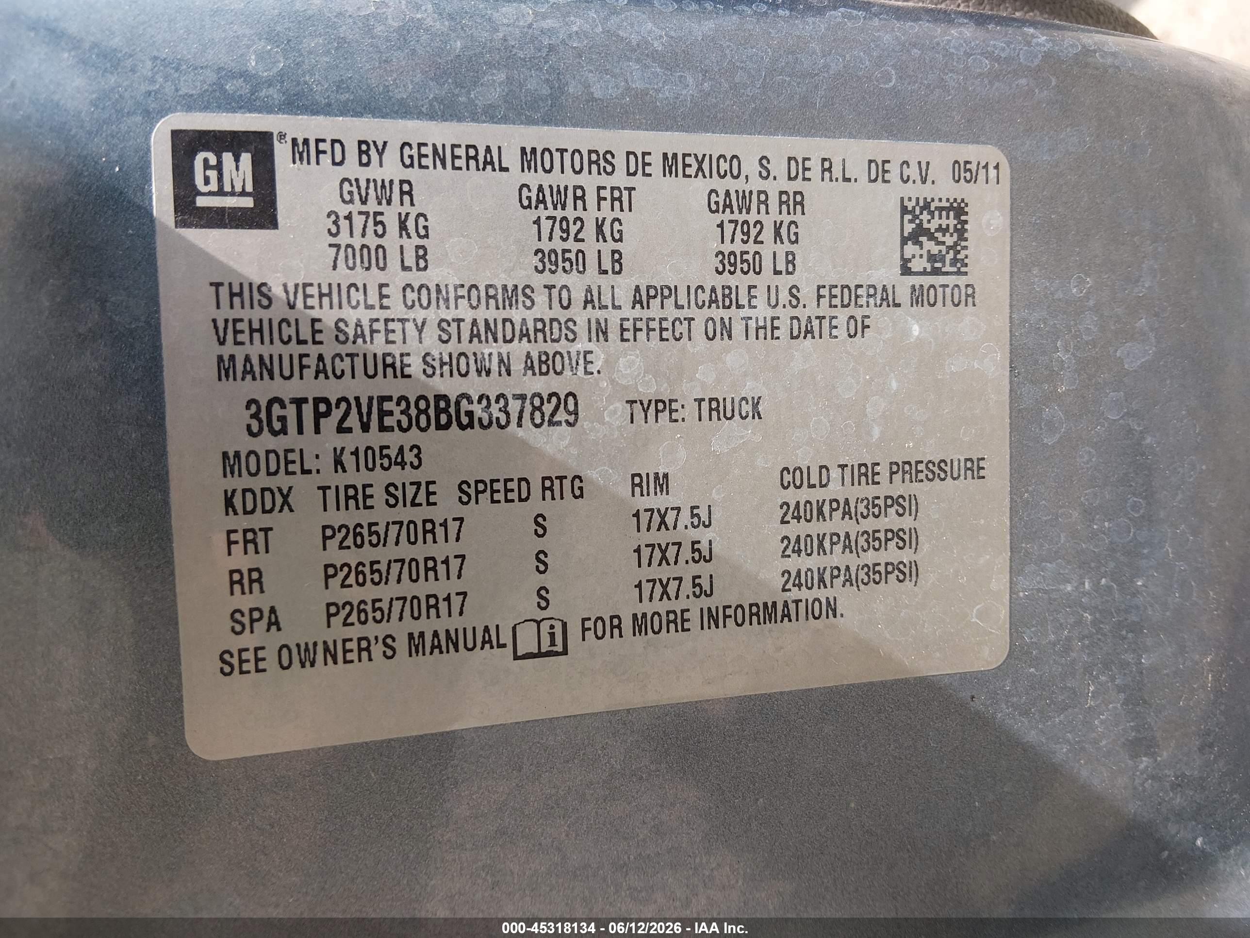 2011 Gmc Sierra 1500 Sle Blue vin: 3GTP2VE38BG337829