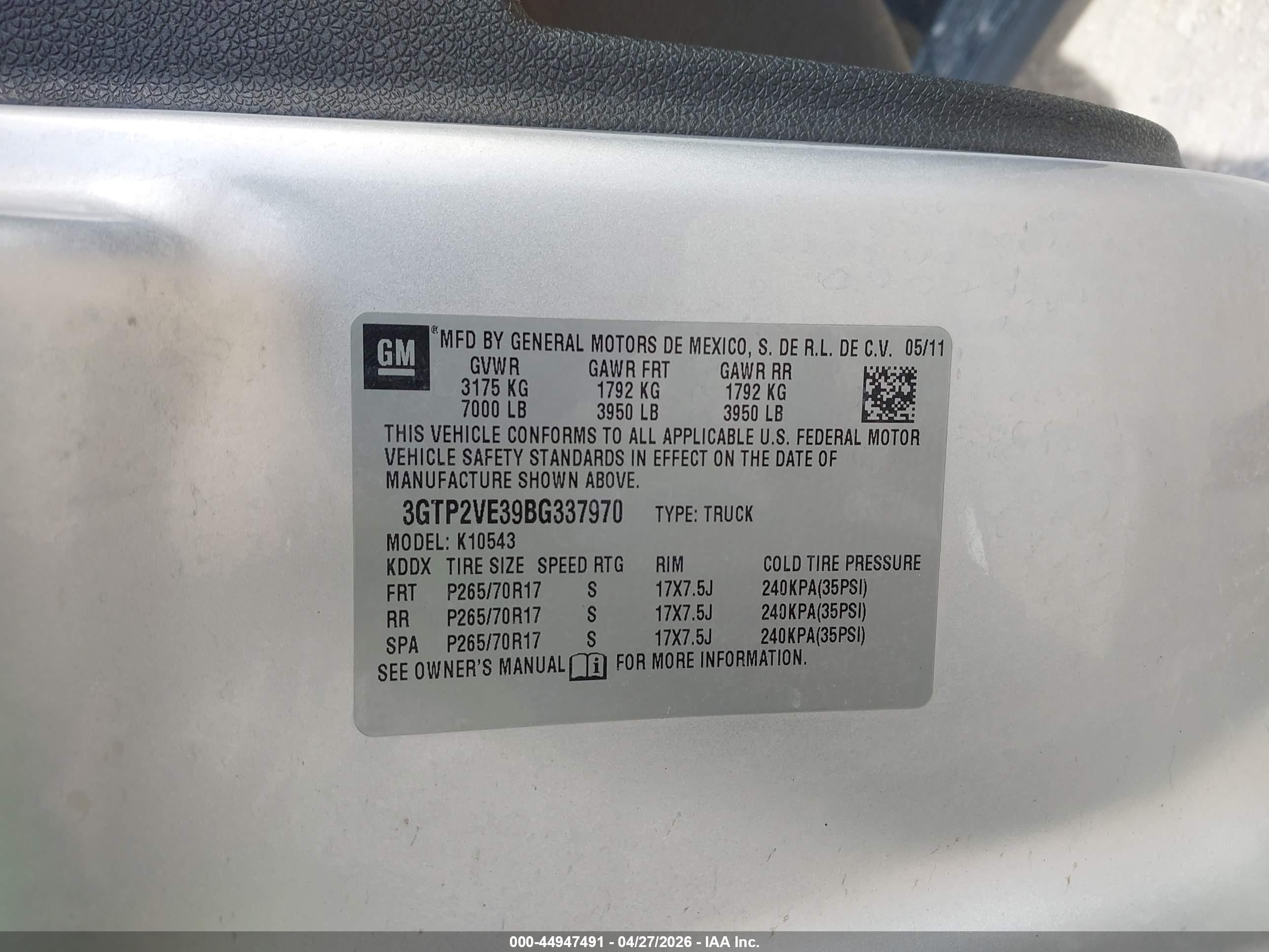 2011 Gmc Sierra 1500 Sle Серебряный vin: 3GTP2VE39BG337970