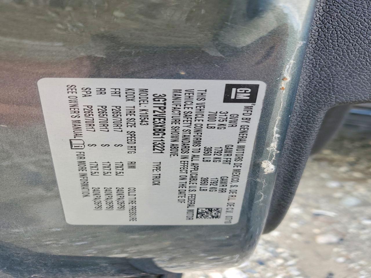 2011 Gmc Sierra K1500 Sle Gray vin: 3GTP2VE3XBG113221