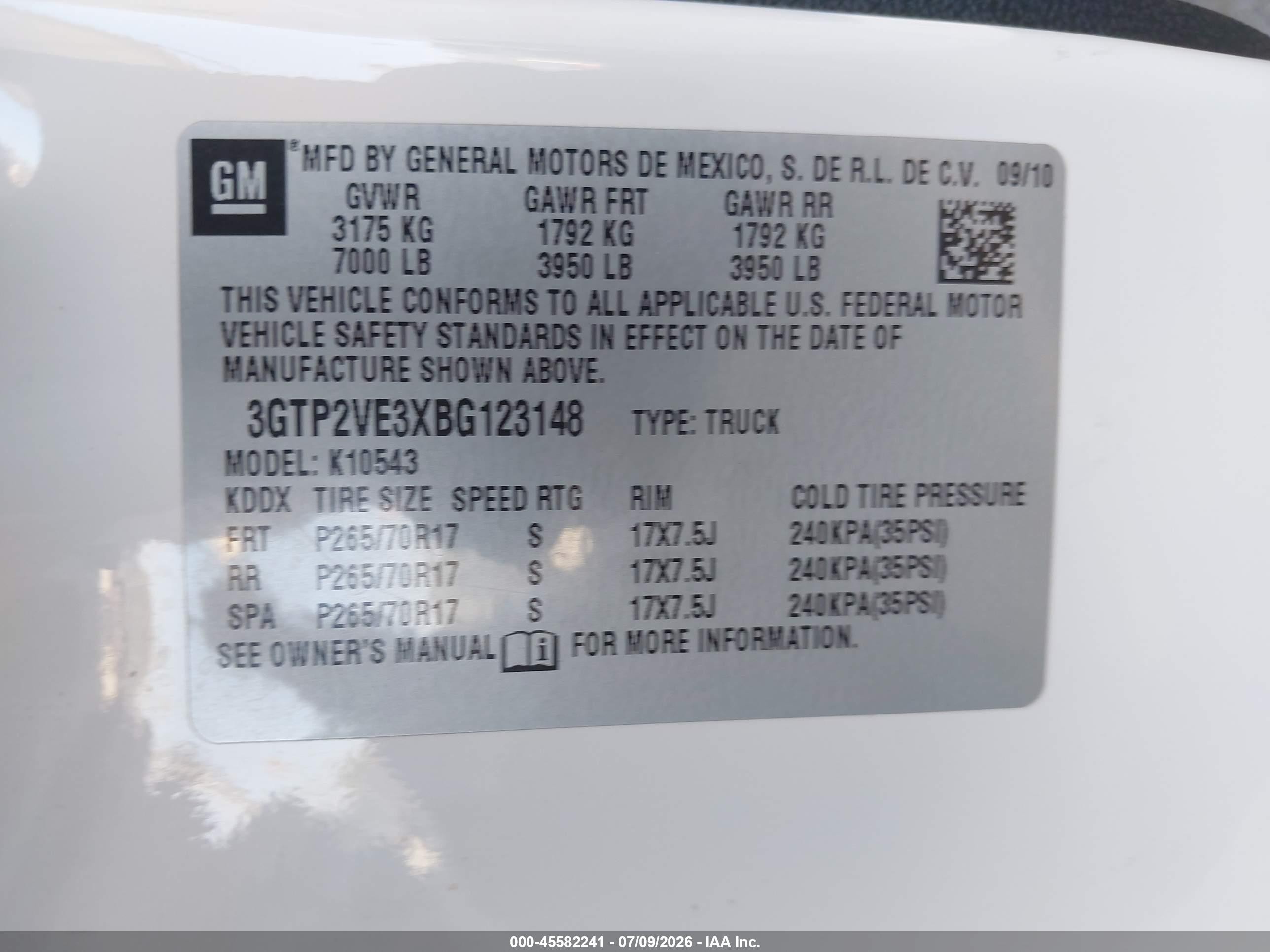 2011 Gmc Sierra 1500 Sle White vin: 3GTP2VE3XBG123148