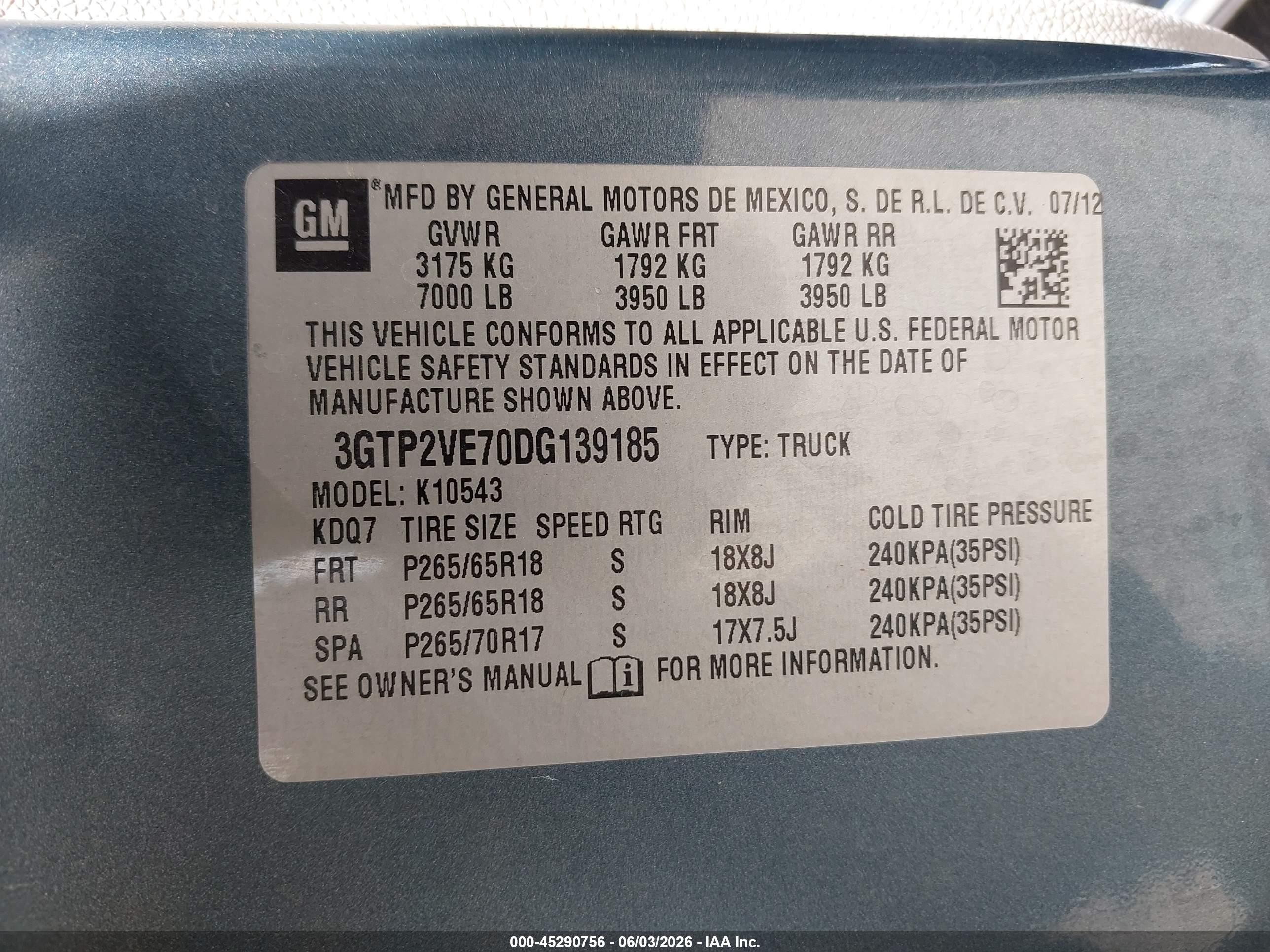 2013 Gmc Sierra 1500 Sle Blue vin: 3GTP2VE70DG139185