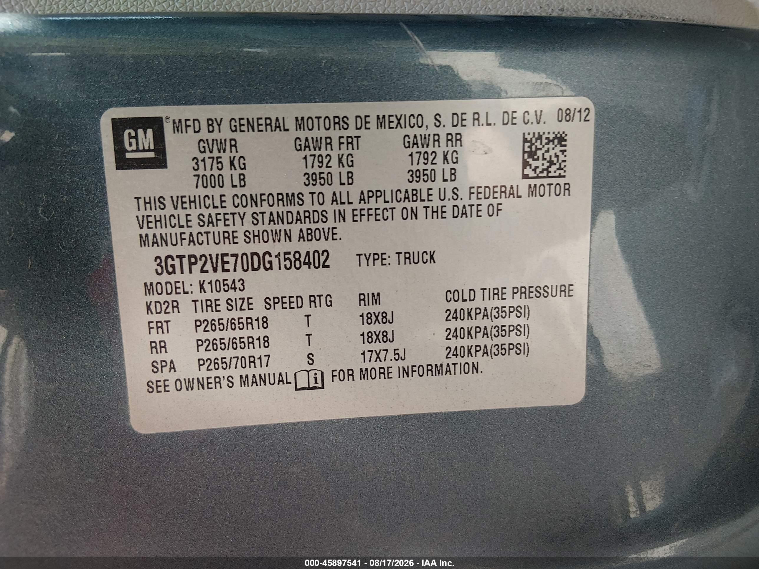 2013 Gmc Sierra 1500 Sle Teal vin: 3GTP2VE70DG158402