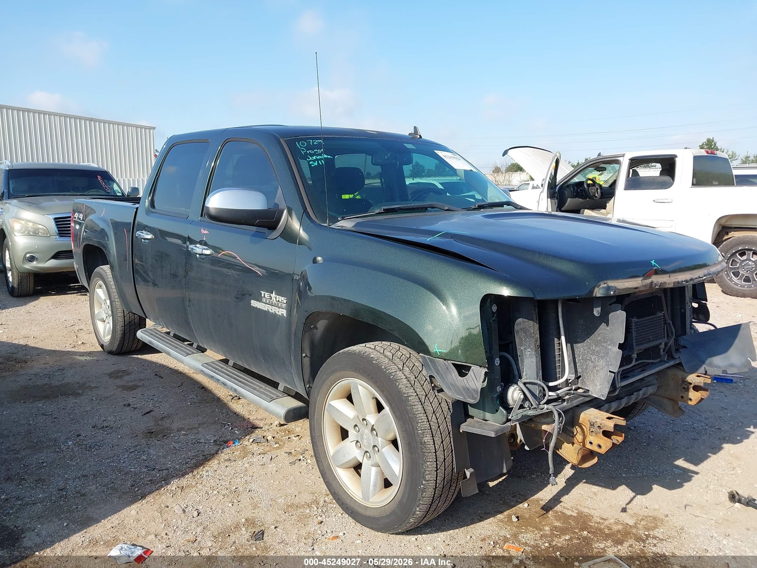 2013 Gmc Sierra 1500 Sle Green vin: 3GTP2VE70DG195126