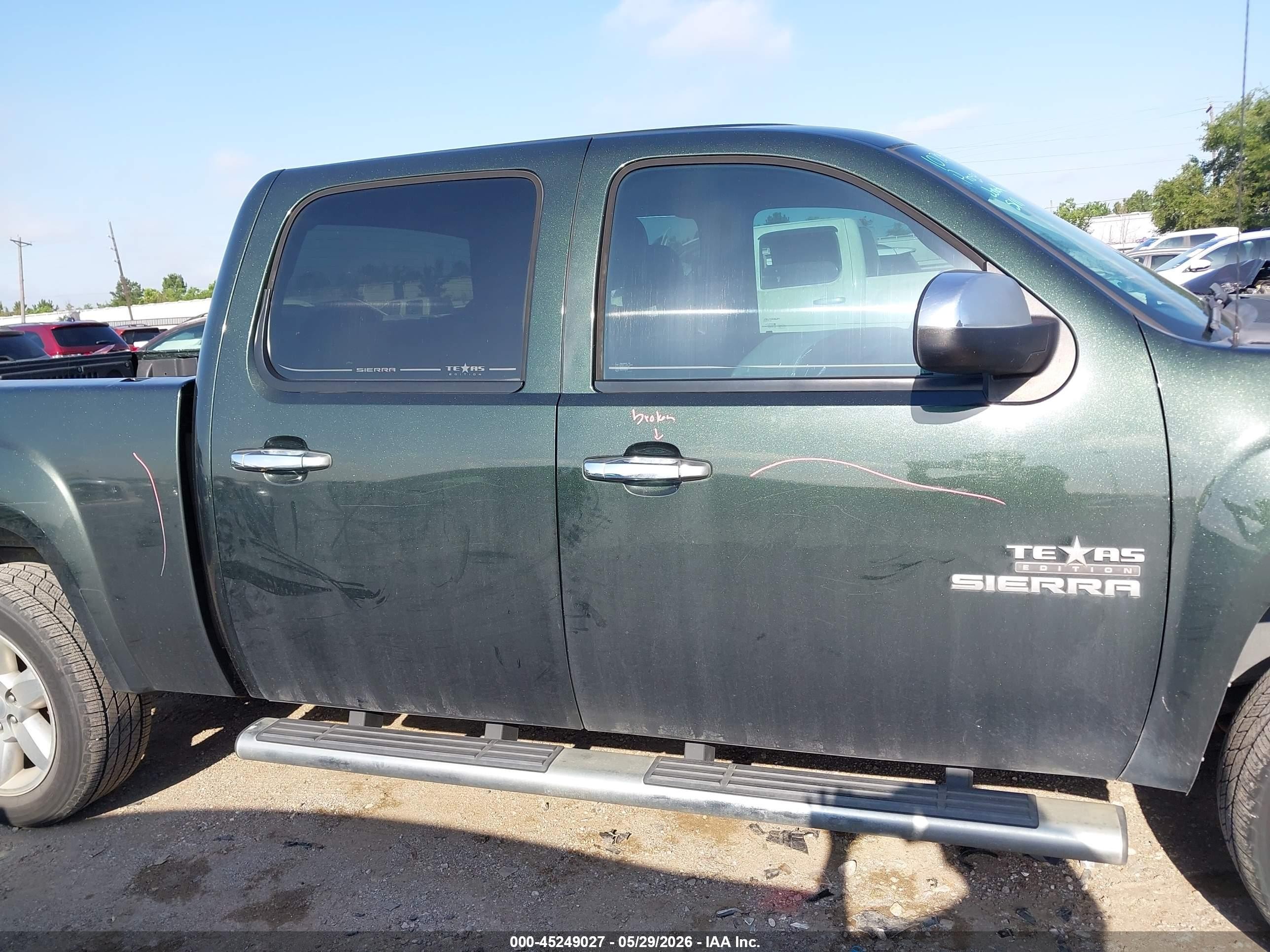 2013 Gmc Sierra 1500 Sle Green vin: 3GTP2VE70DG195126
