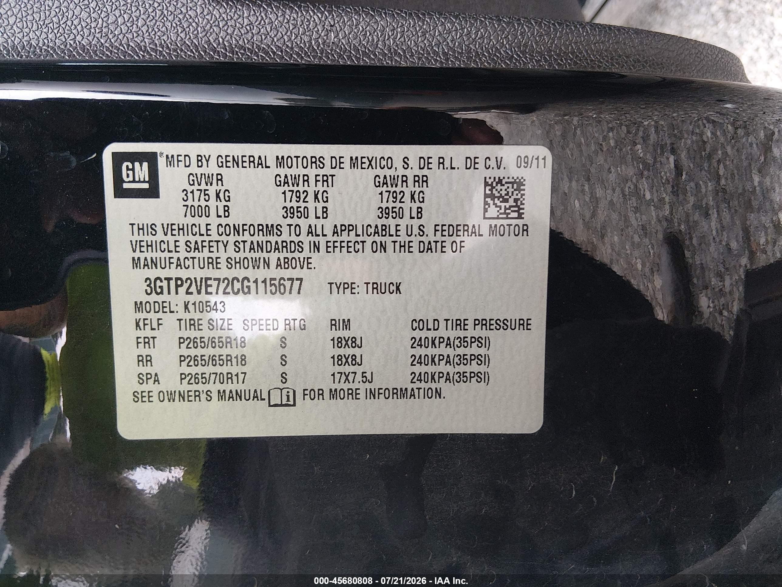 2012 Gmc Sierra 1500 Sle Черный vin: 3GTP2VE72CG115677