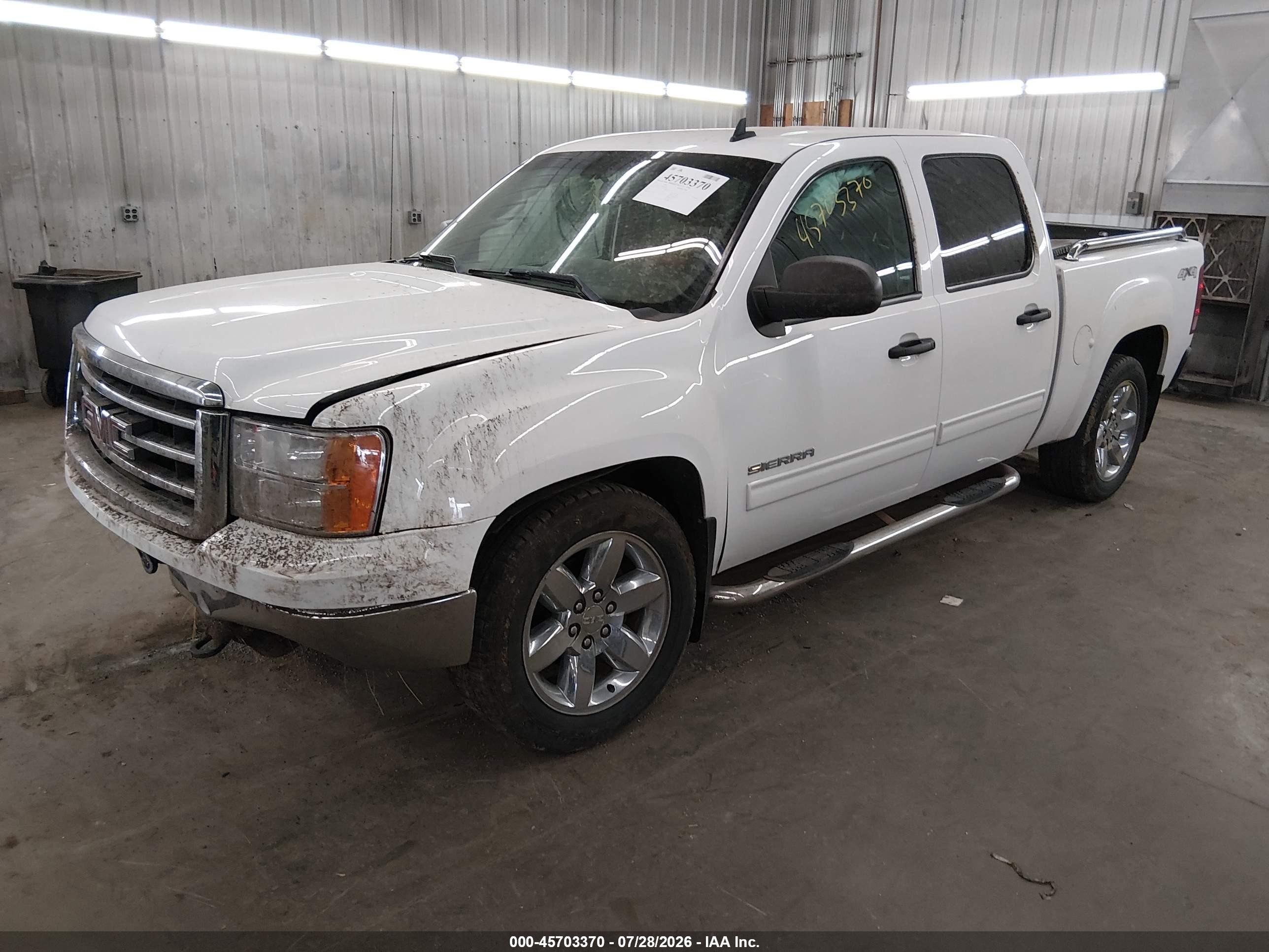 2013 Gmc Sierra 1500 Sle White vin: 3GTP2VE72DG365356