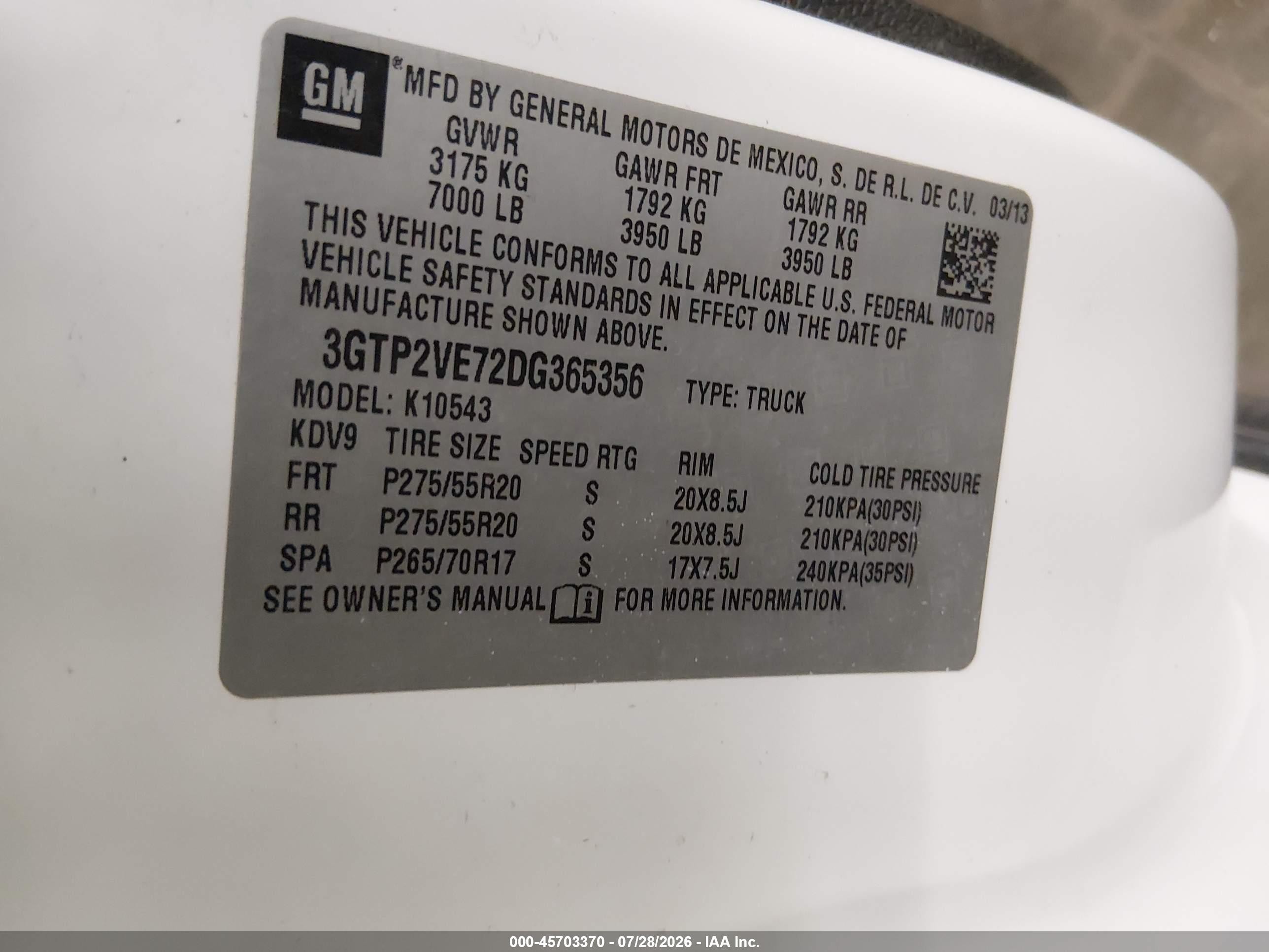 2013 Gmc Sierra 1500 Sle White vin: 3GTP2VE72DG365356
