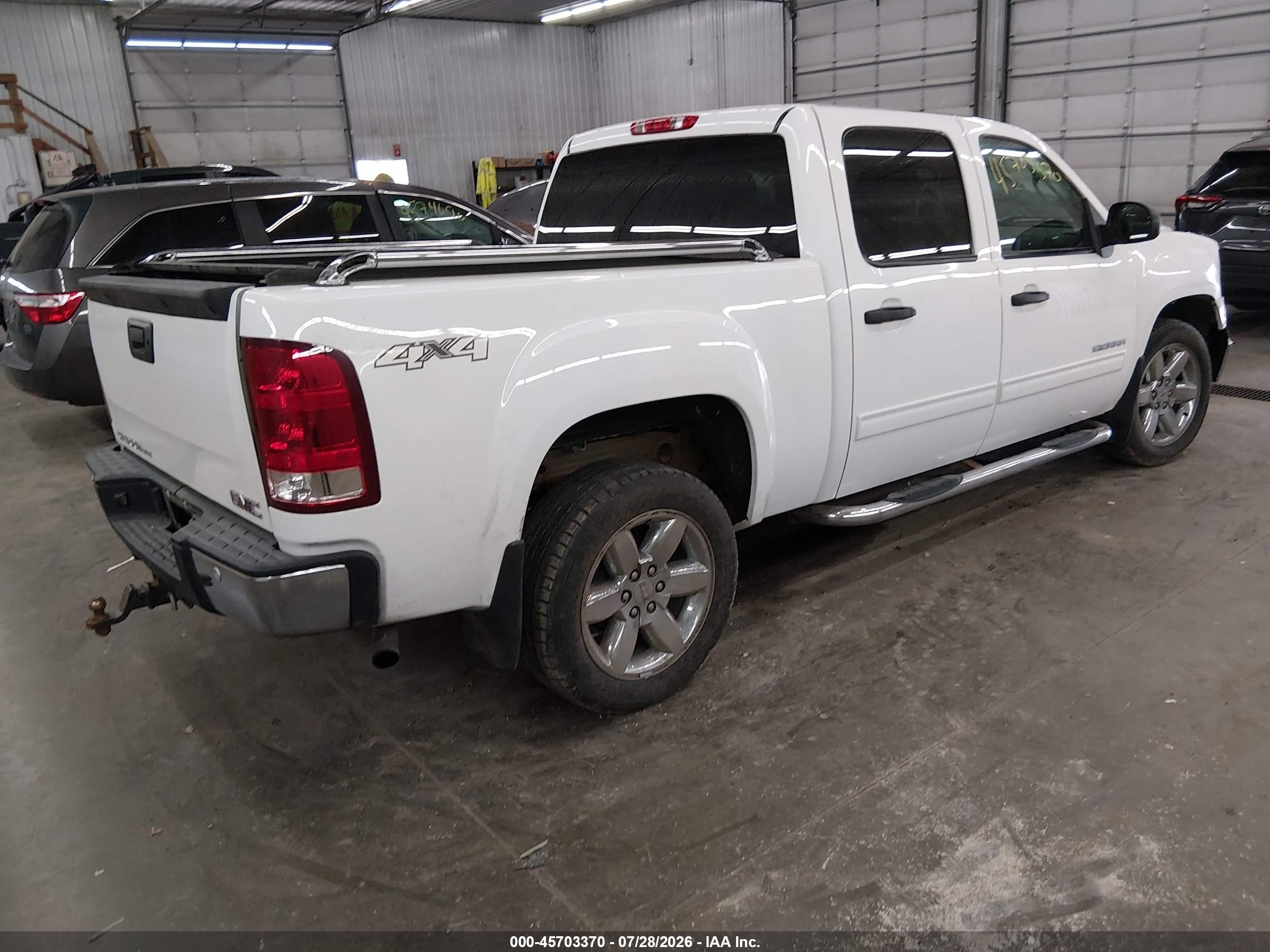 2013 Gmc Sierra 1500 Sle White vin: 3GTP2VE72DG365356