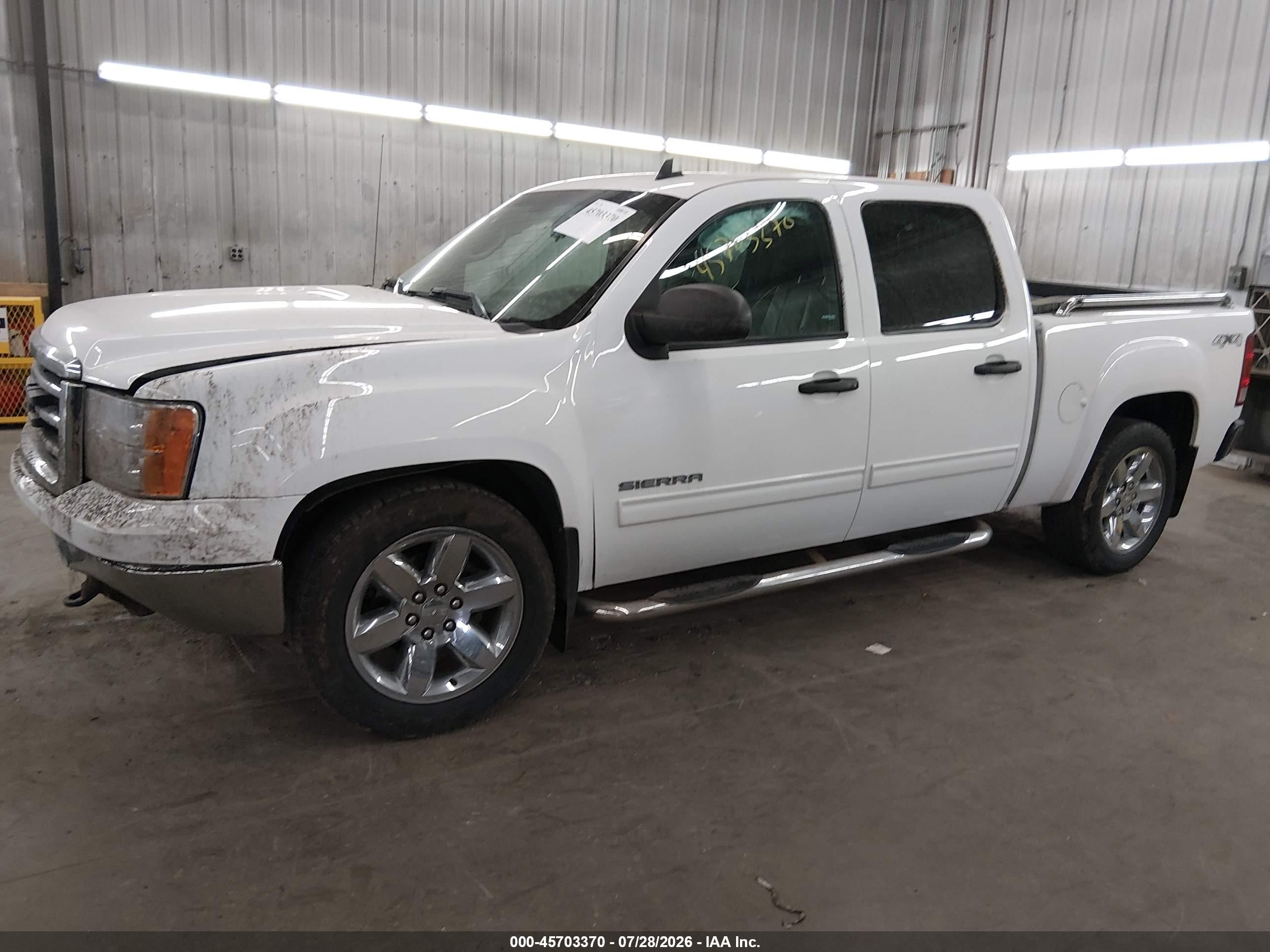 2013 Gmc Sierra 1500 Sle White vin: 3GTP2VE72DG365356