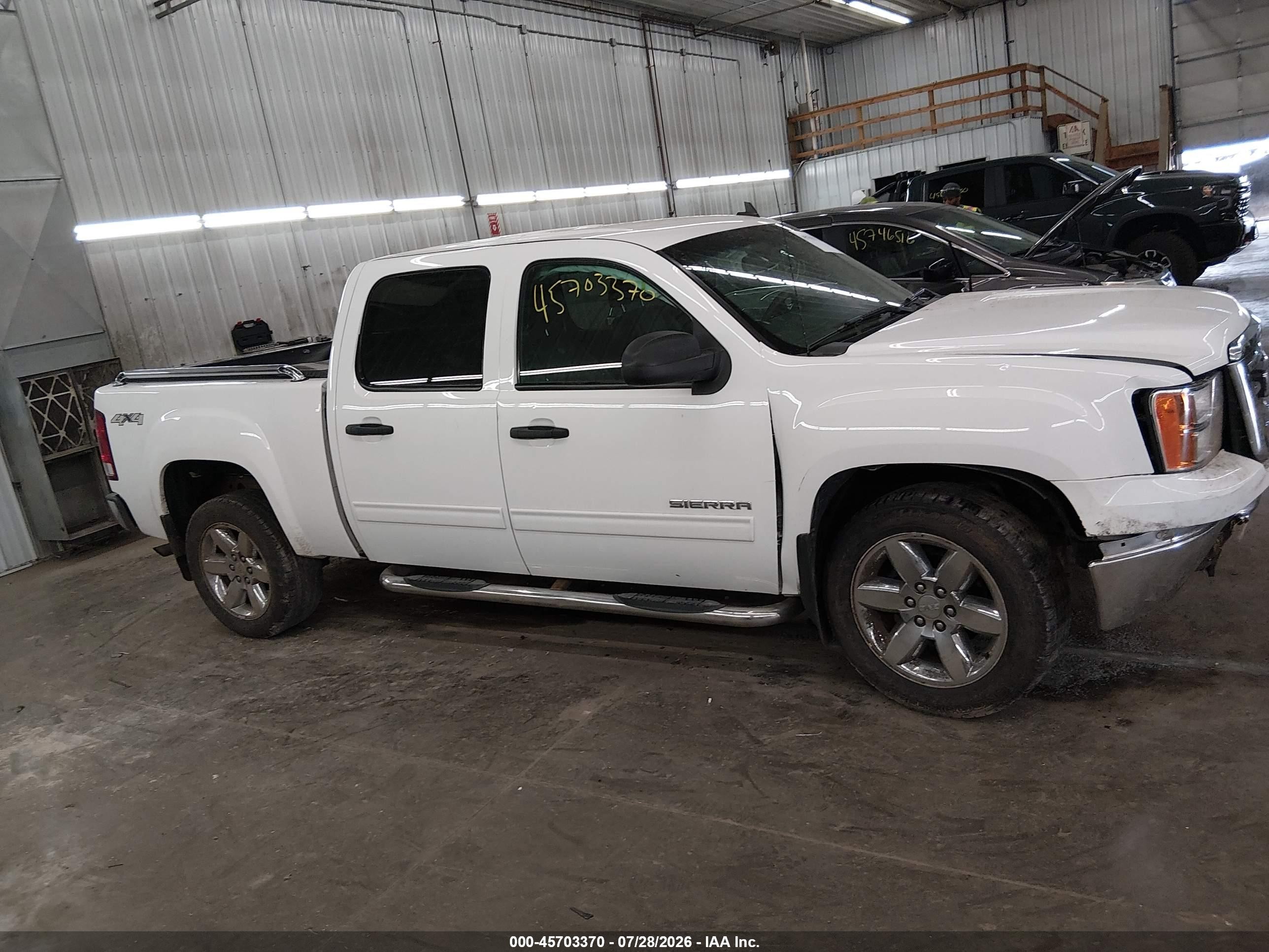 2013 Gmc Sierra 1500 Sle White vin: 3GTP2VE72DG365356