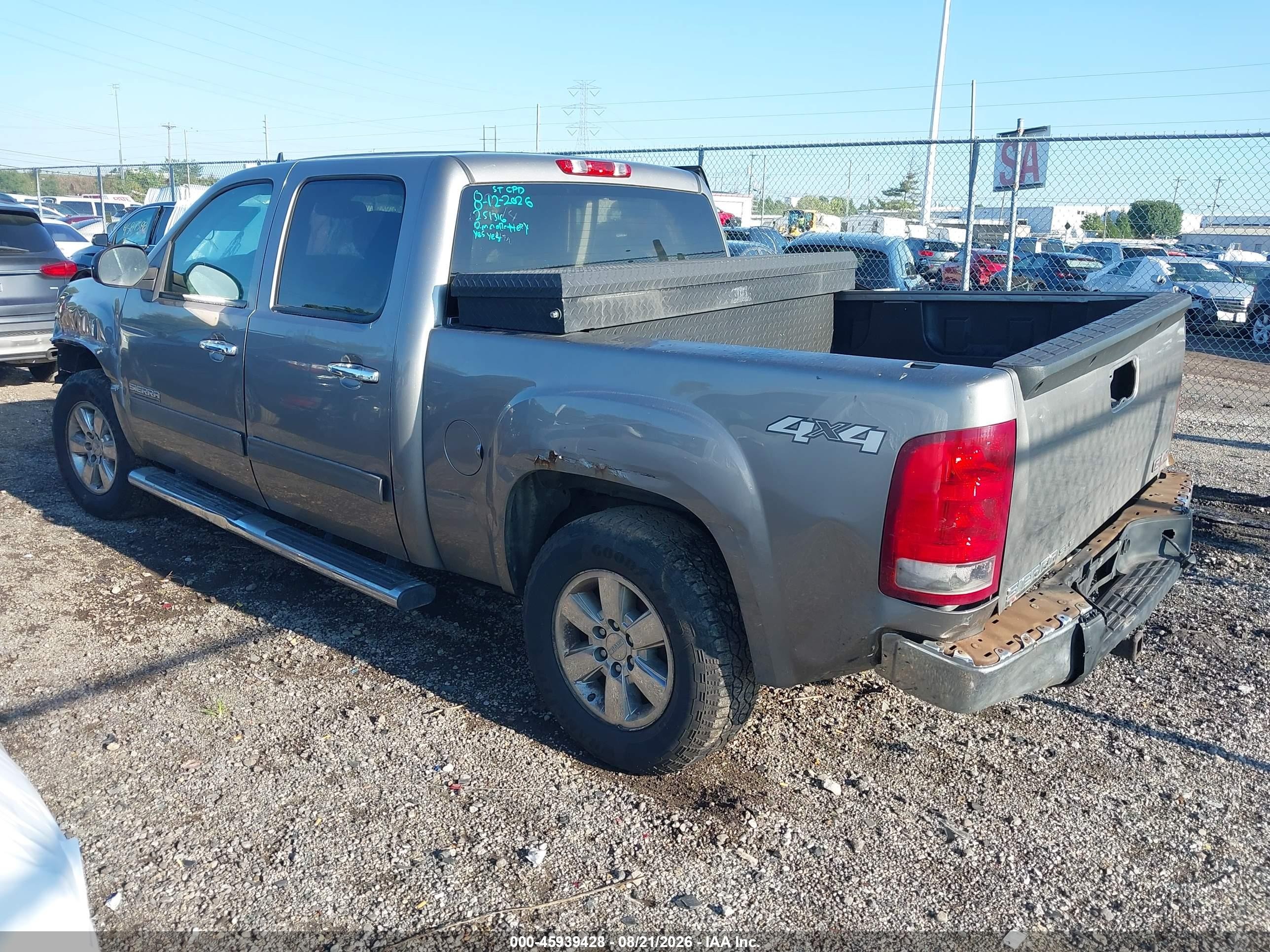 2012 Gmc Sierra 1500 Sle Серый vin: 3GTP2VE73CG251316
