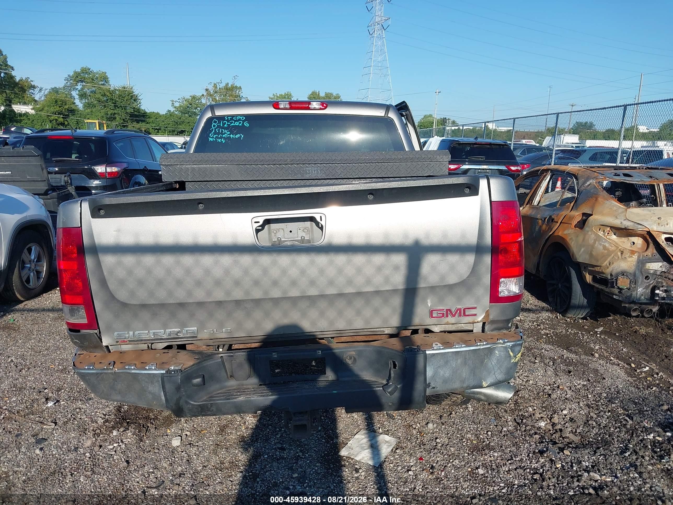 2012 Gmc Sierra 1500 Sle Серый vin: 3GTP2VE73CG251316