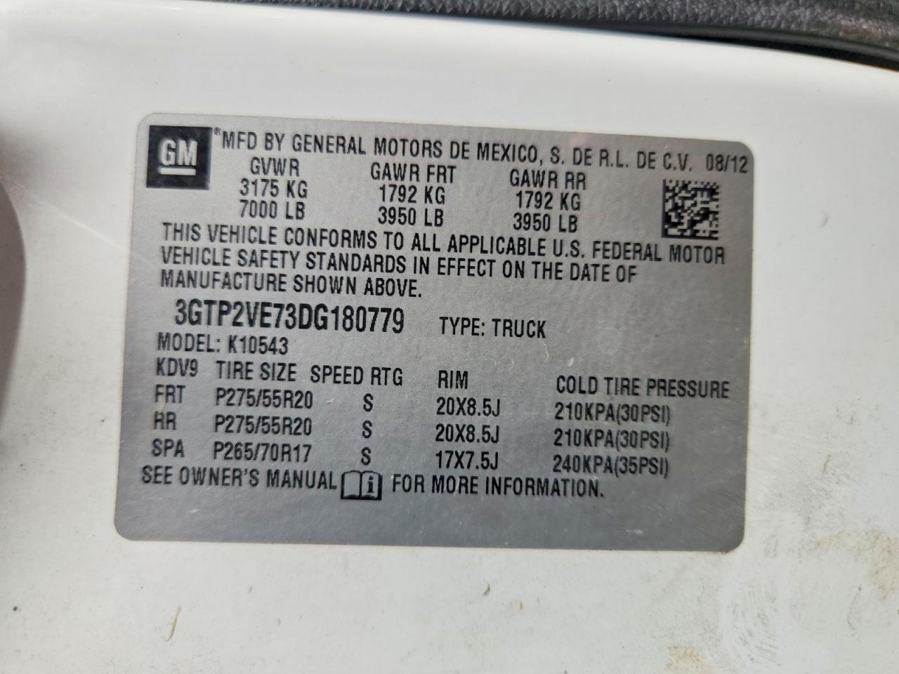 2013 Gmc Sierra K1500 Sle White vin: 3GTP2VE73DG180779