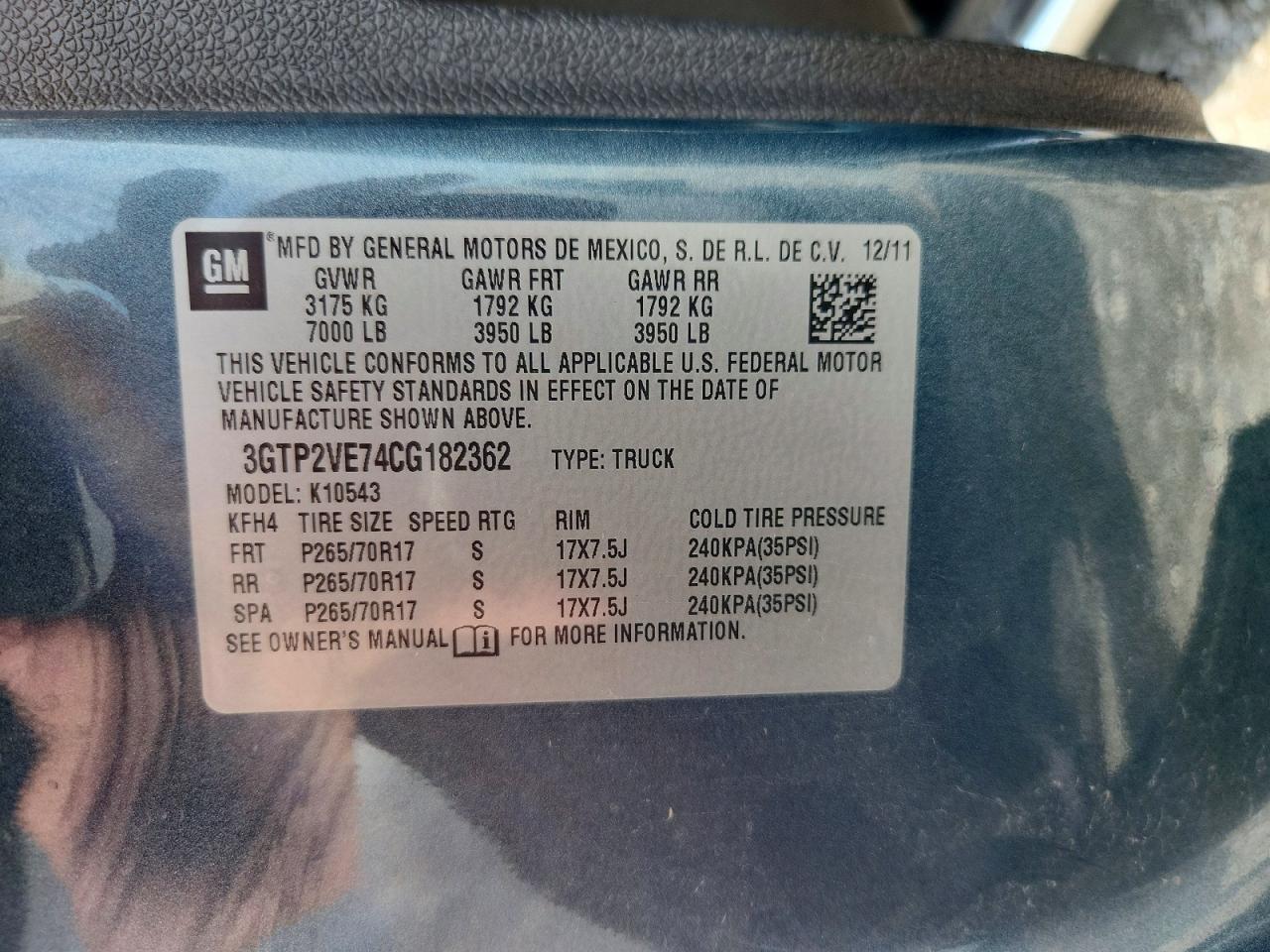 2012 Gmc Sierra K1500 Sle Blue vin: 3GTP2VE74CG182362