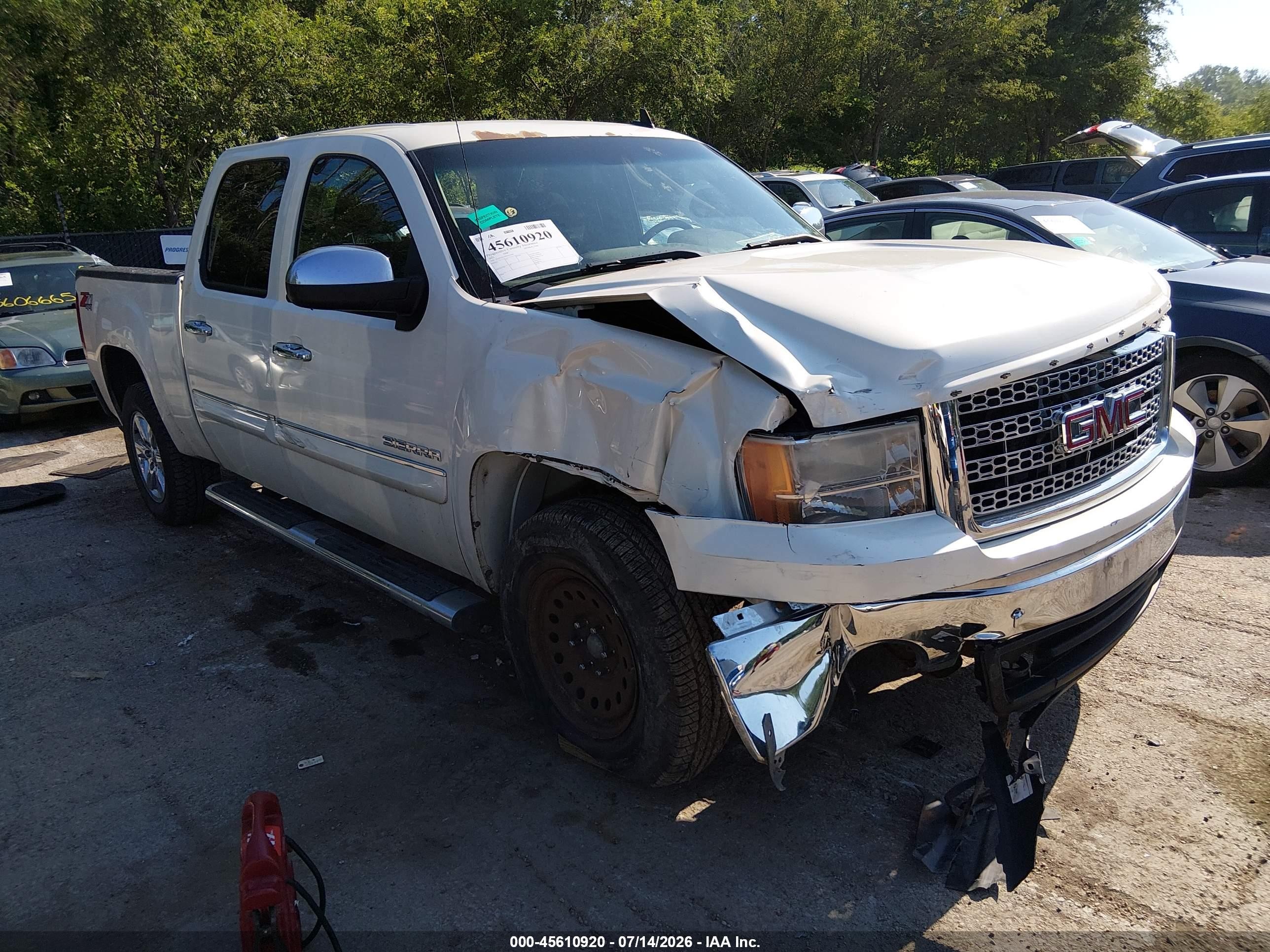 2013 Gmc Sierra 1500 Sle White vin: 3GTP2VE74DG311945