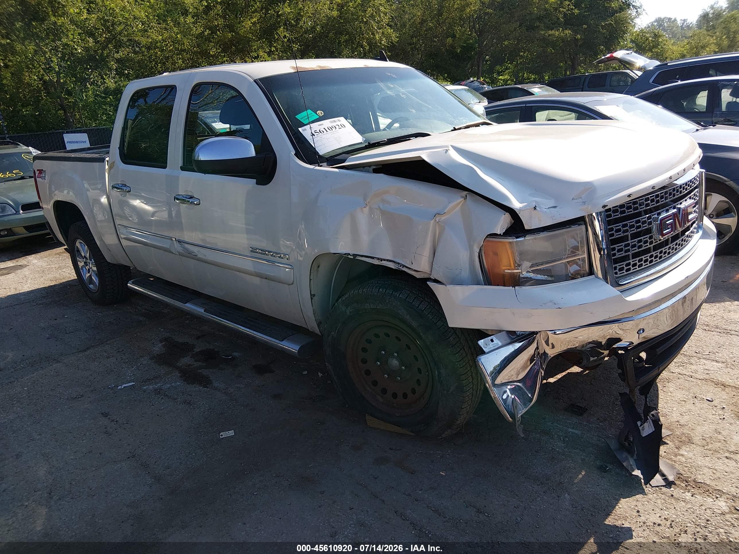 2013 Gmc Sierra 1500 Sle White vin: 3GTP2VE74DG311945