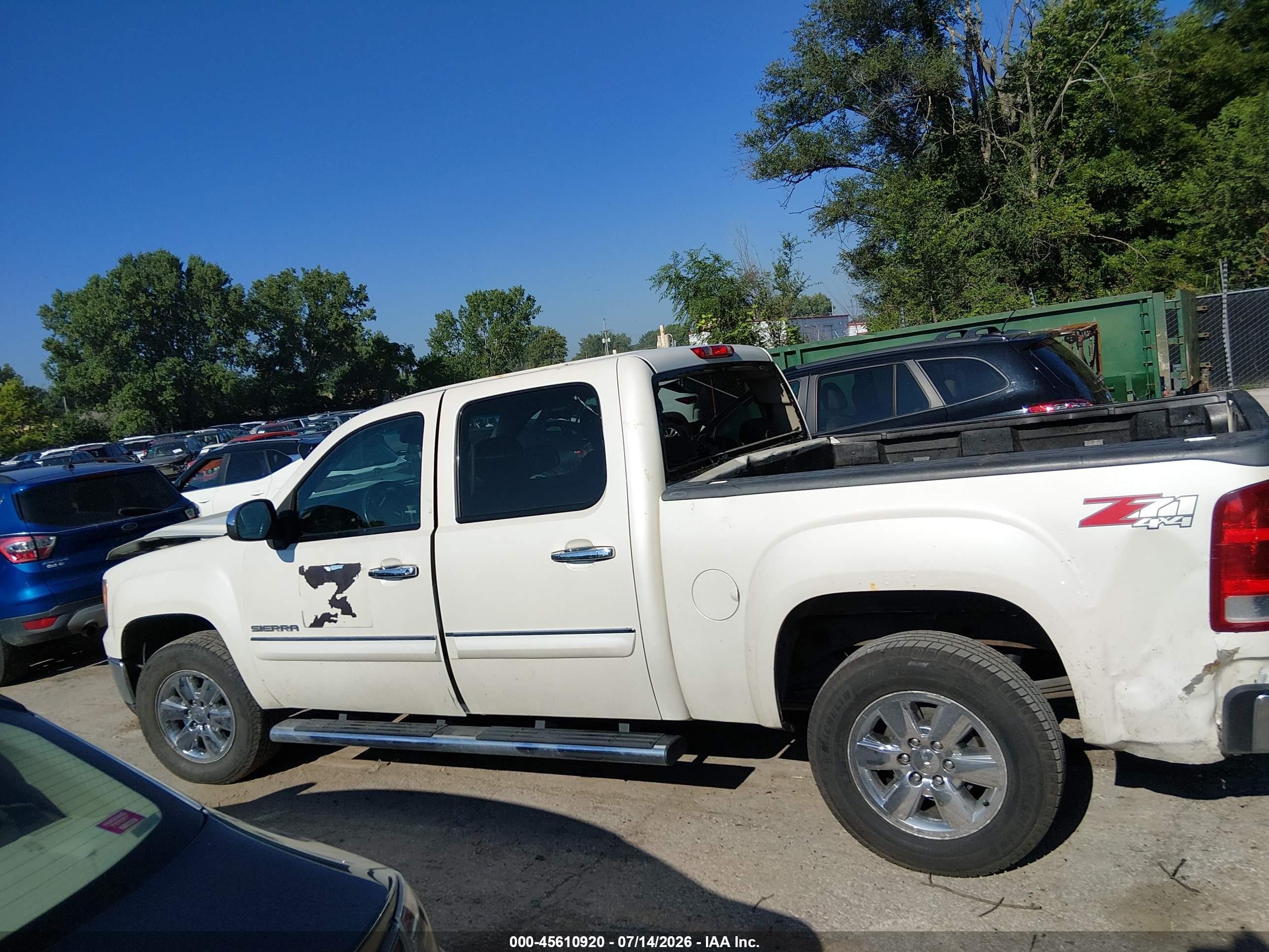 2013 Gmc Sierra 1500 Sle White vin: 3GTP2VE74DG311945