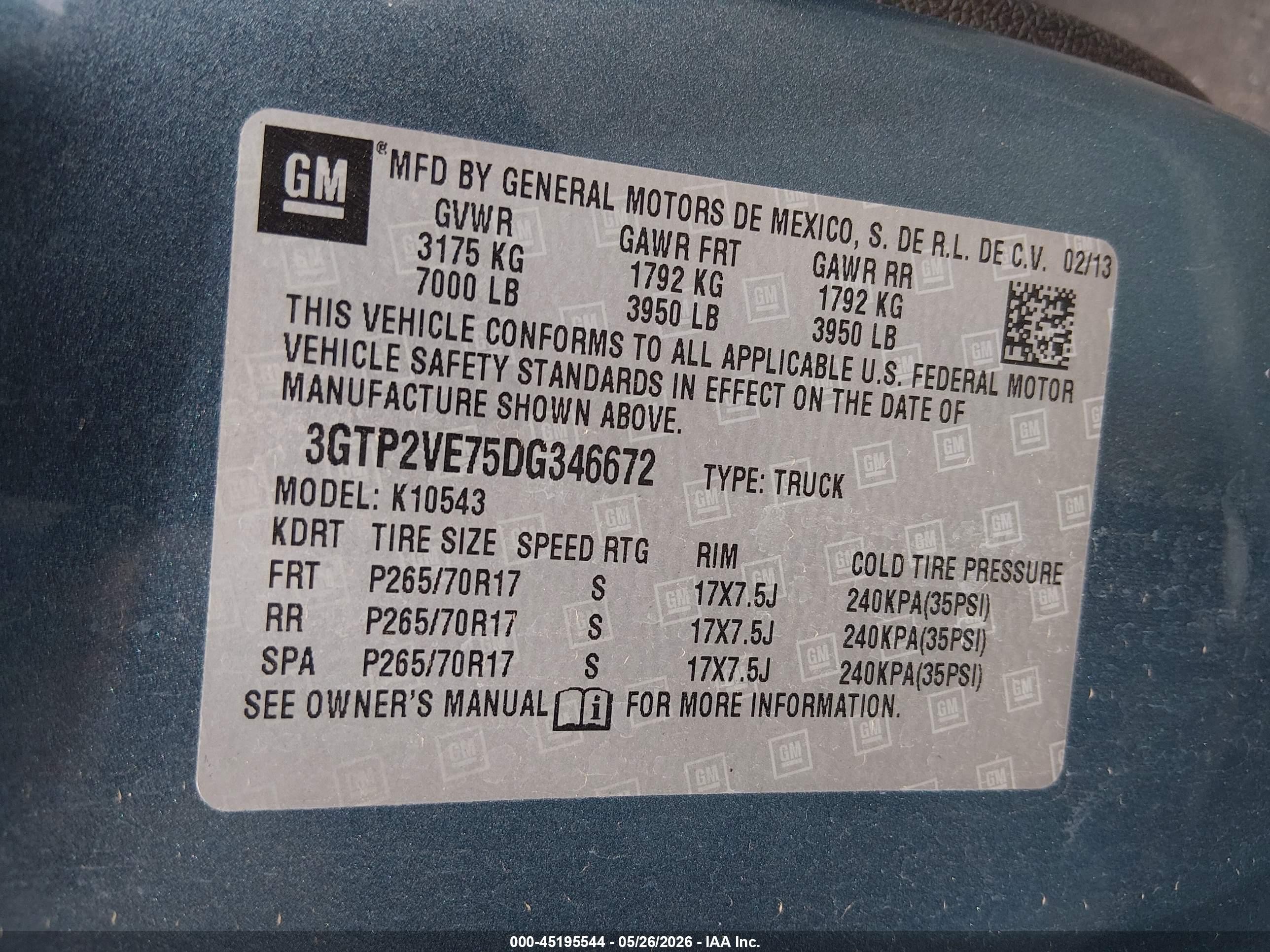 2013 Gmc Sierra 1500 Sle Blue vin: 3GTP2VE75DG346672