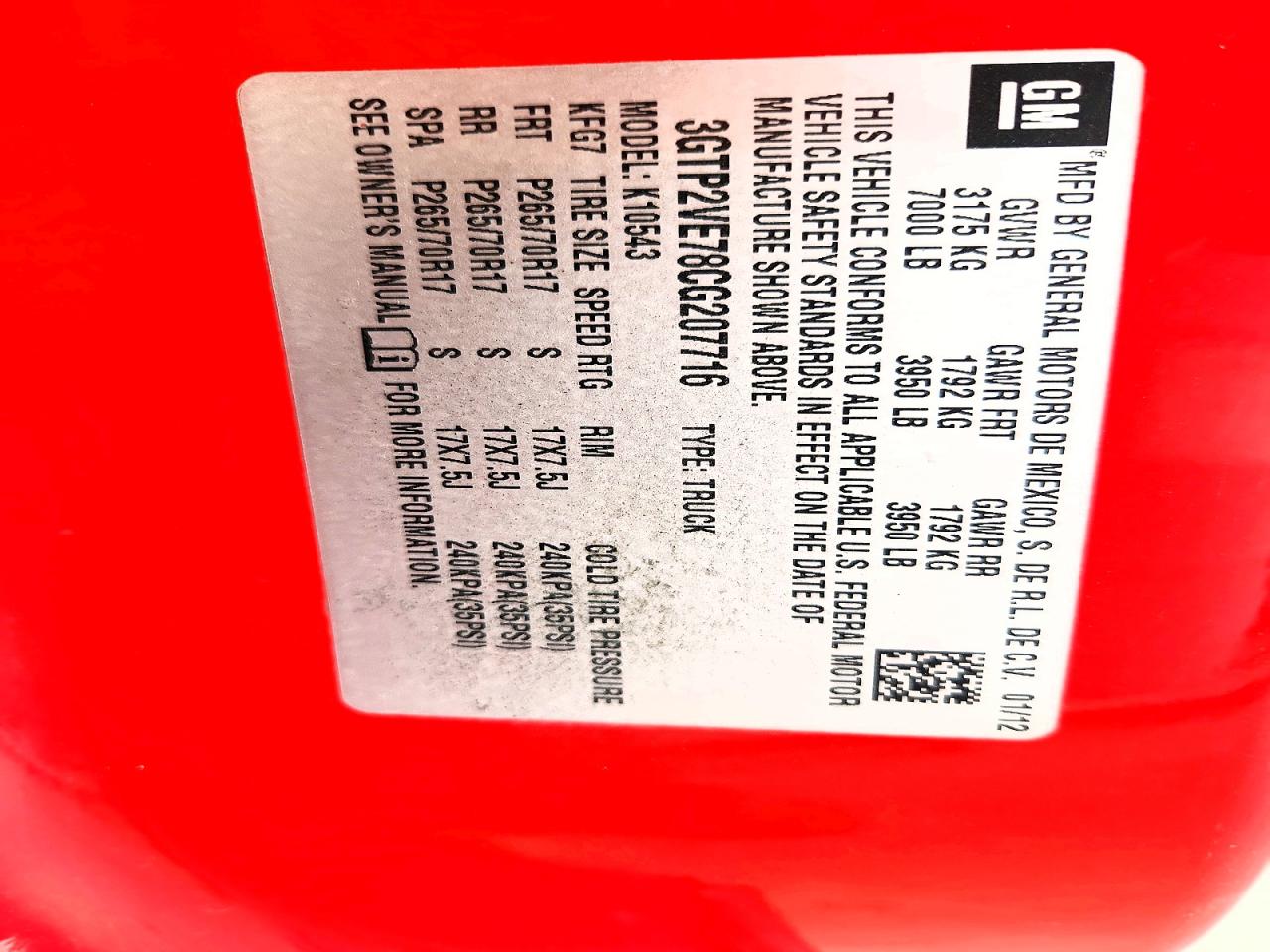 2012 Gmc Sierra K1500 Sle Red vin: 3GTP2VE78CG207716