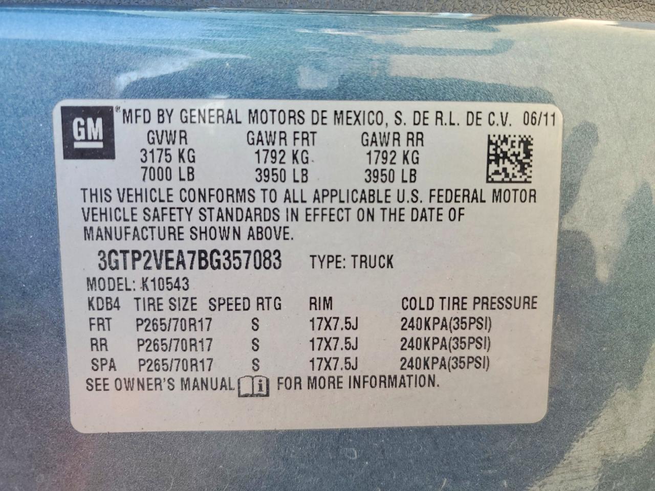 2011 Gmc Sierra K1500 Sle Teal vin: 3GTP2VEA7BG357083