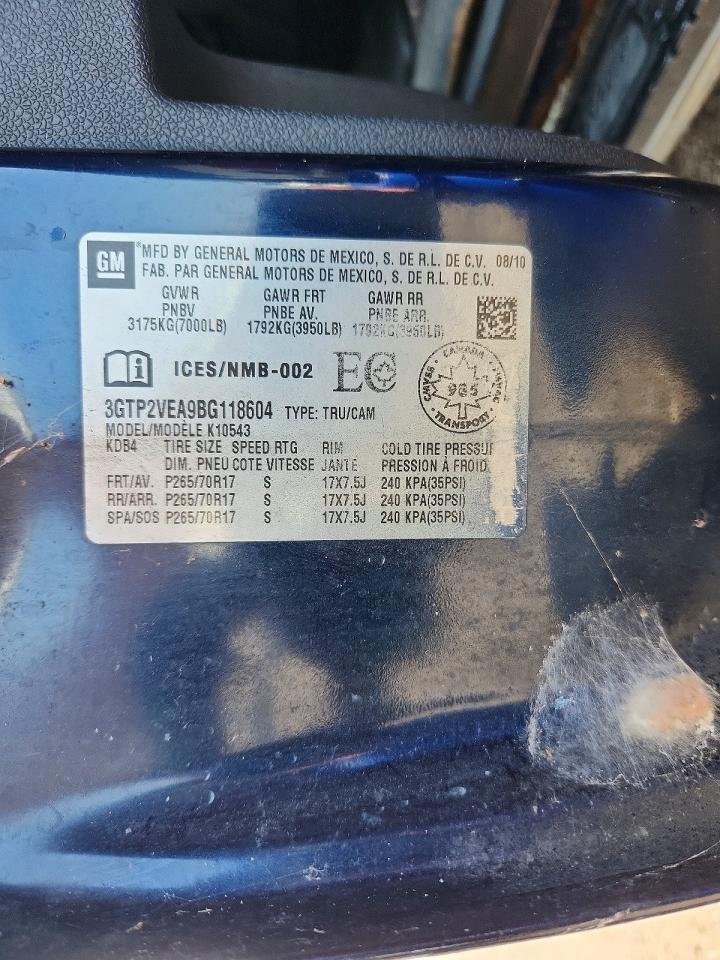 2011 Gmc Sierra K1500 Sle Синий vin: 3GTP2VEA9BG118604