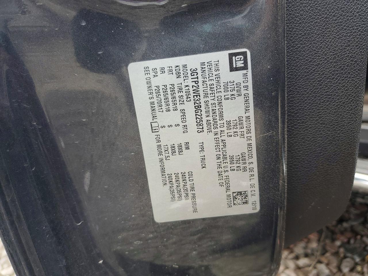 2011 Gmc Sierra K1500 Slt Charcoal vin: 3GTP2WE32BG225873