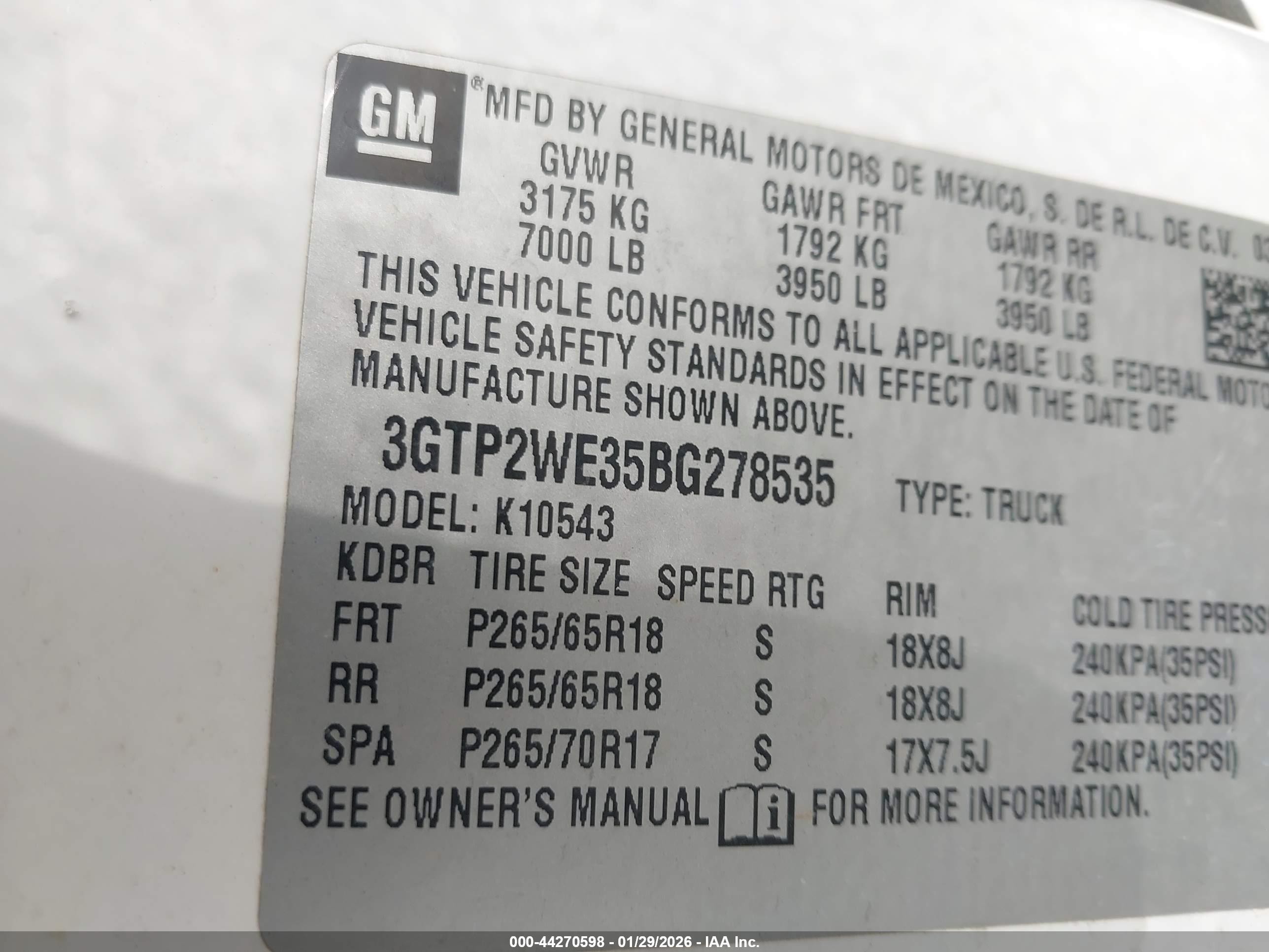 2011 Gmc Sierra 1500 Slt White vin: 3GTP2WE35BG278535
