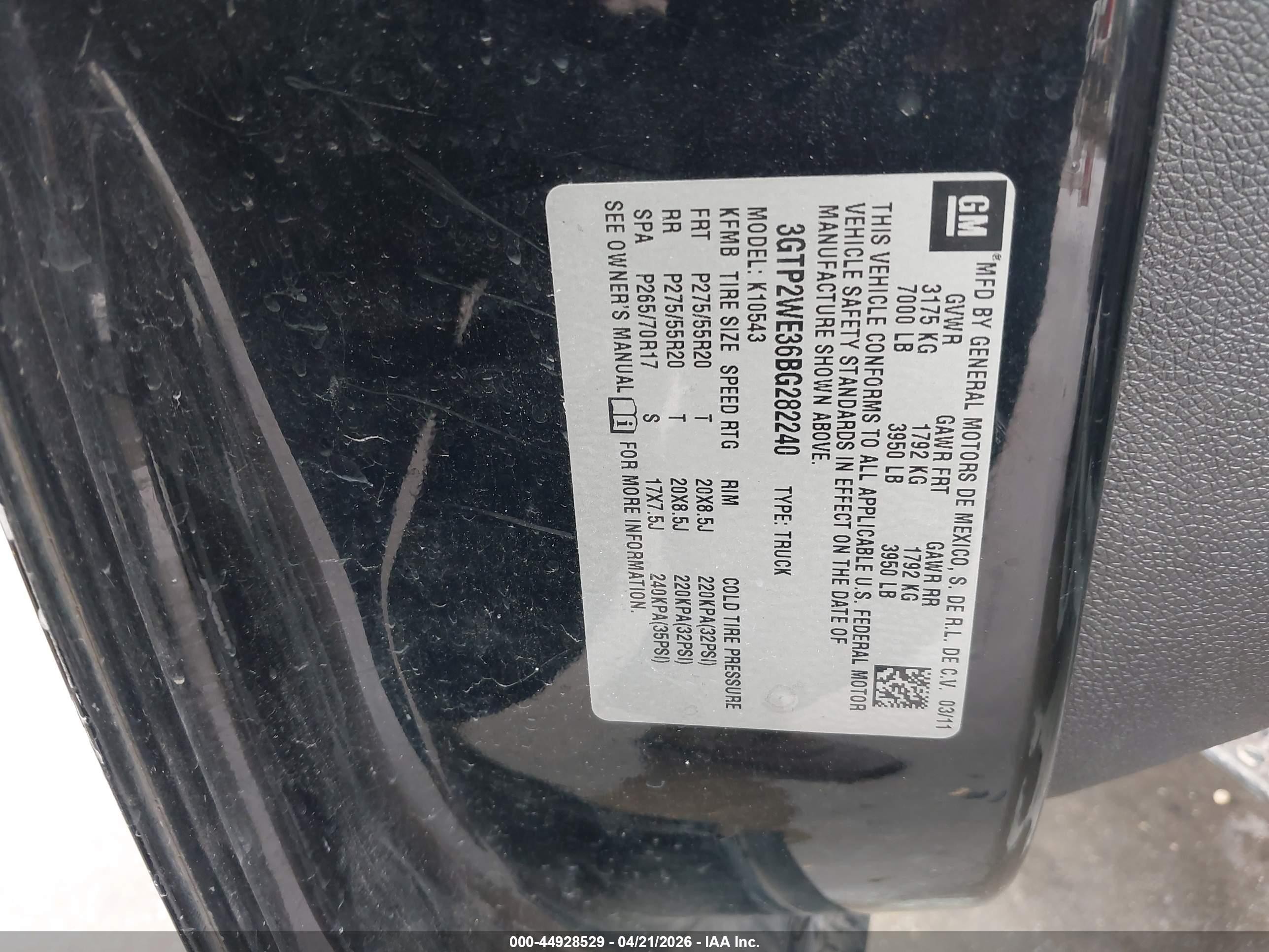 2011 Gmc Sierra 1500 Slt Черный vin: 3GTP2WE36BG282240