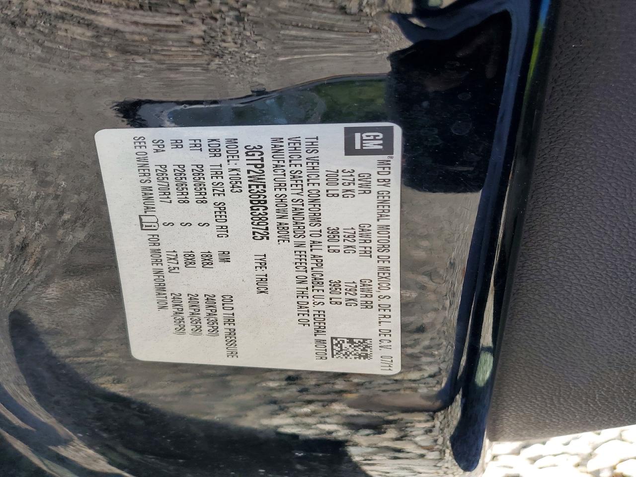2011 Gmc Sierra K1500 Slt Black vin: 3GTP2WE36BG389725