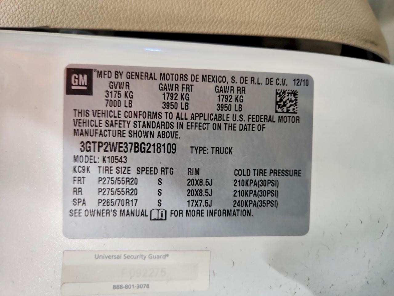 2011 Gmc Sierra K1500 Slt White vin: 3GTP2WE37BG218109