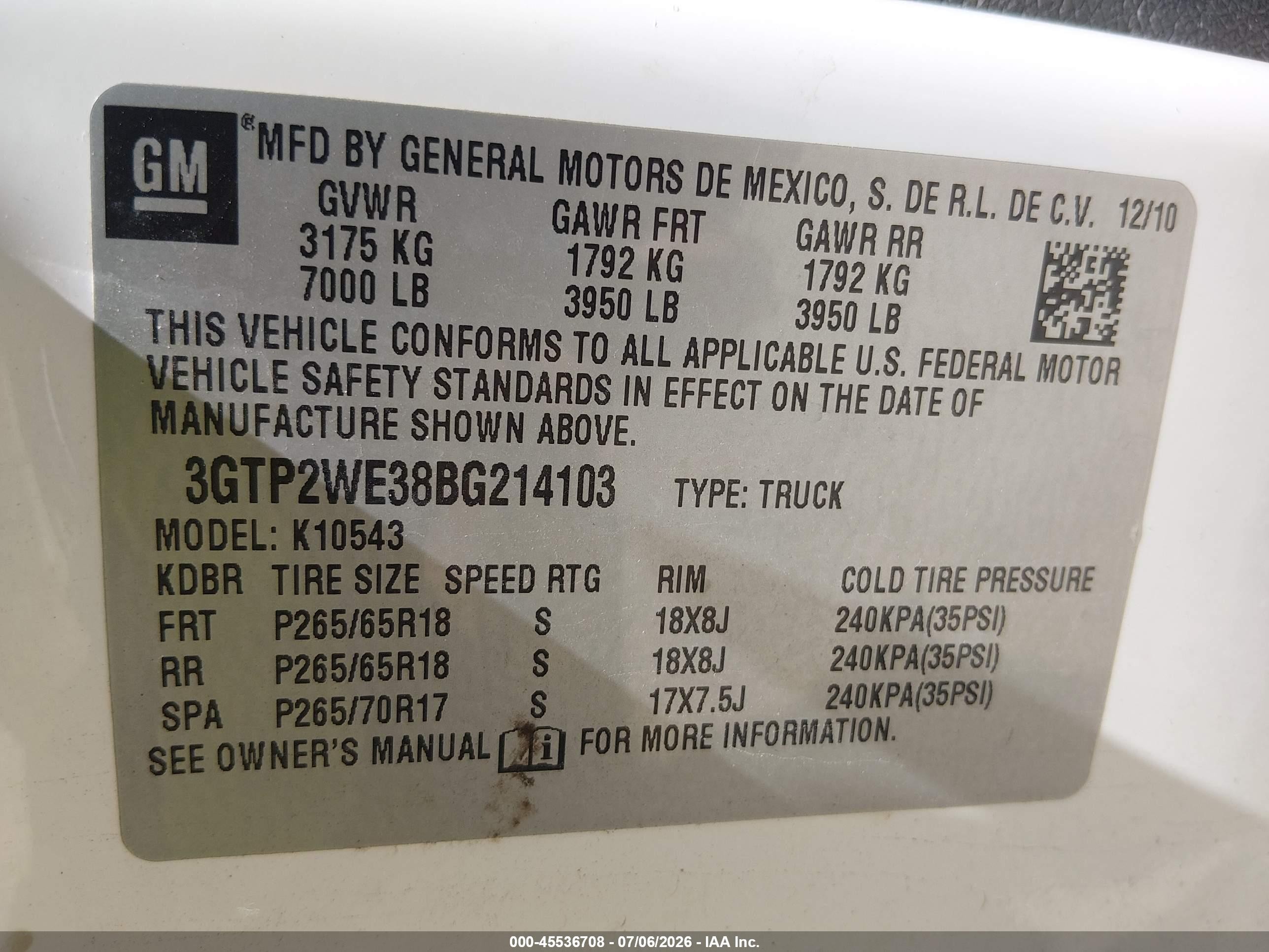 2011 Gmc Sierra 1500 Slt White vin: 3GTP2WE38BG214103