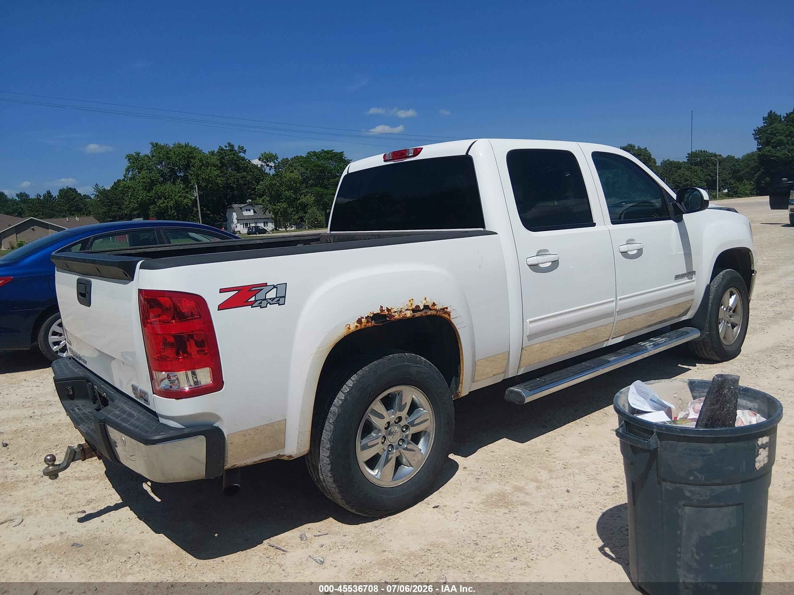 2011 Gmc Sierra 1500 Slt White vin: 3GTP2WE38BG214103