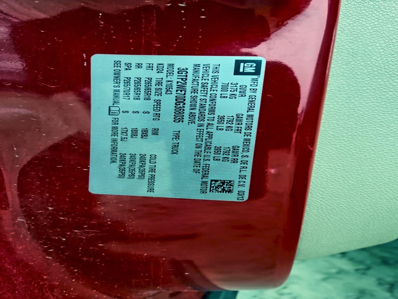 2013 Gmc Sierra K1500 Slt Red vin: 3GTP2WE70DG368035