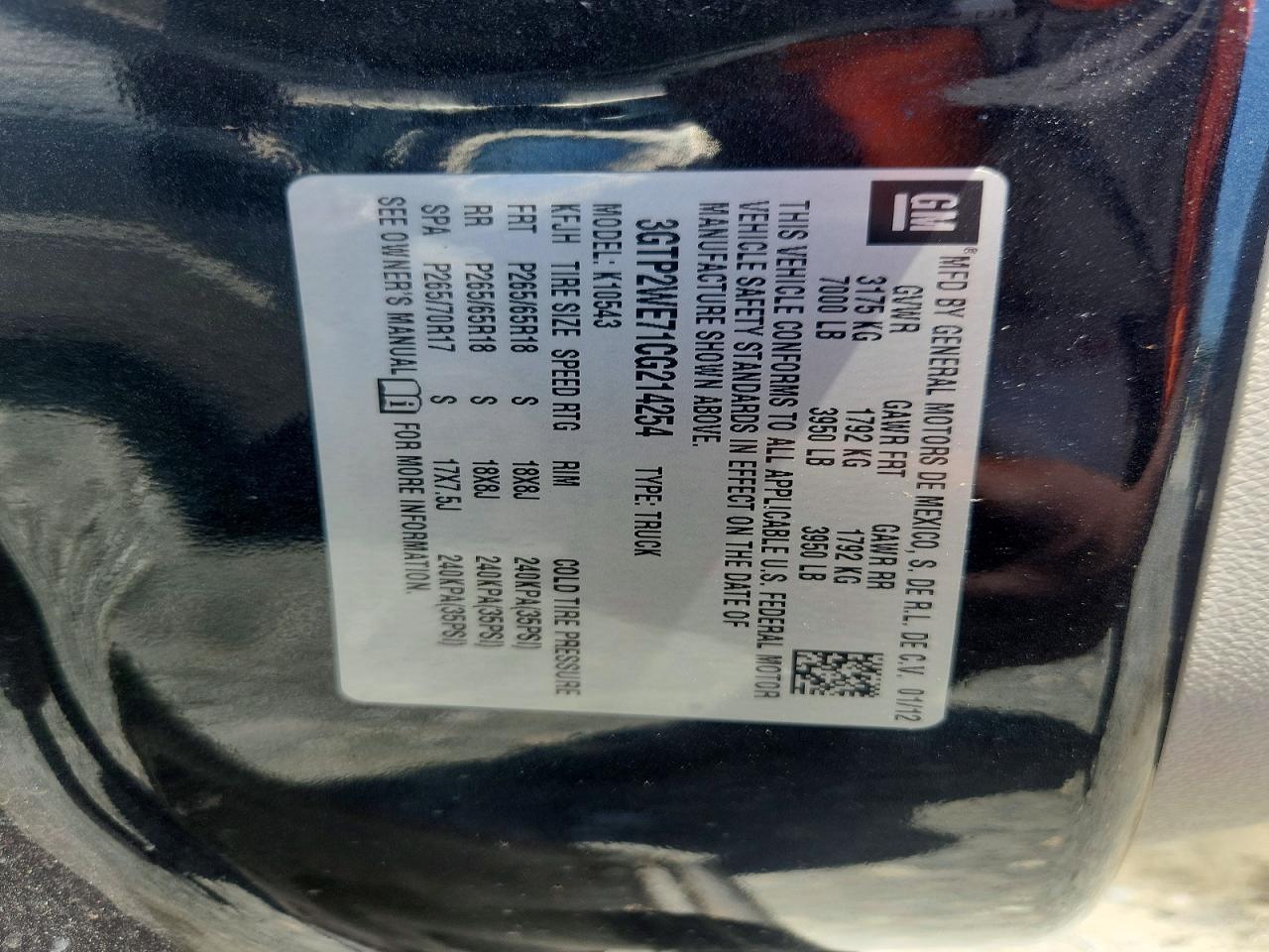 2012 Gmc Sierra K1500 Slt Charcoal vin: 3GTP2WE71CG214254
