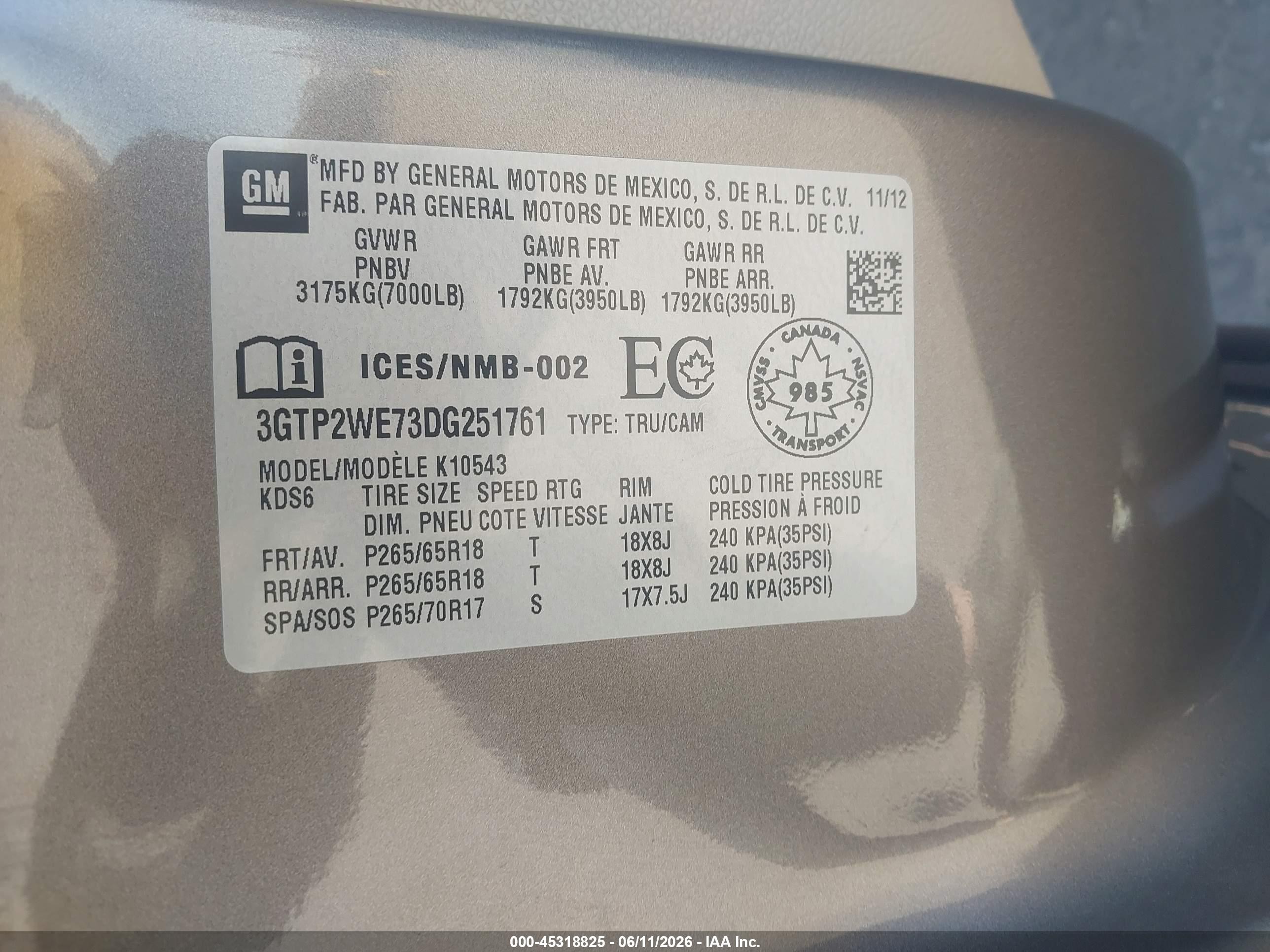 2013 Gmc Sierra 1500 Slt Pewter vin: 3GTP2WE73DG251761