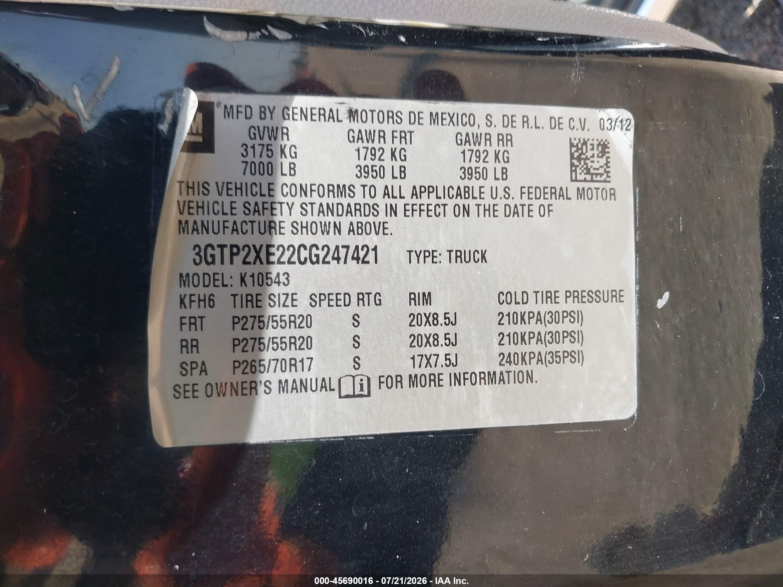 2012 Gmc Sierra 1500 Denali Black vin: 3GTP2XE22CG247421