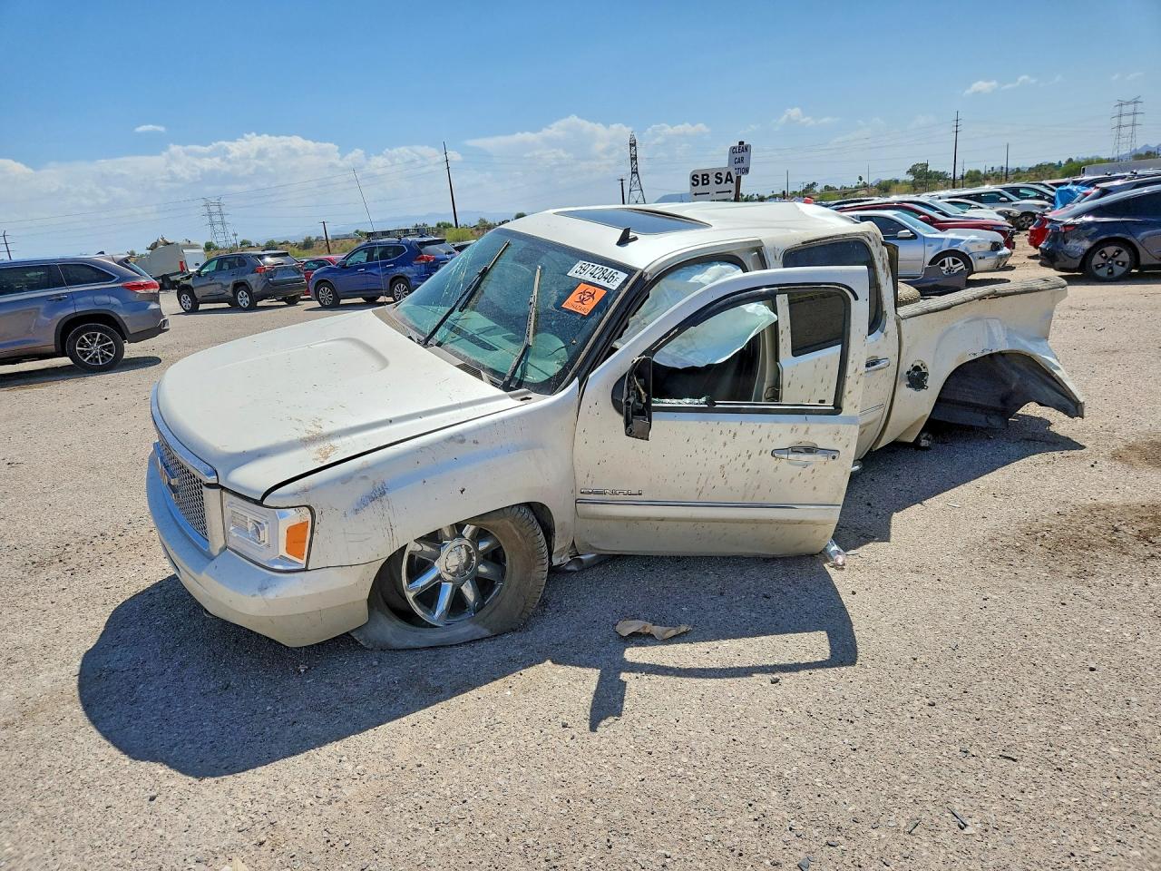 2011 Gmc Sierra K1500 Denali White vin: 3GTP2XE25BG166508
