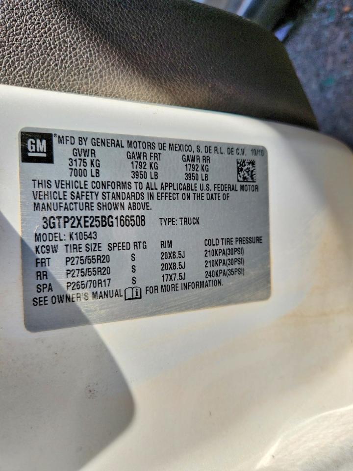 2011 Gmc Sierra K1500 Denali White vin: 3GTP2XE25BG166508